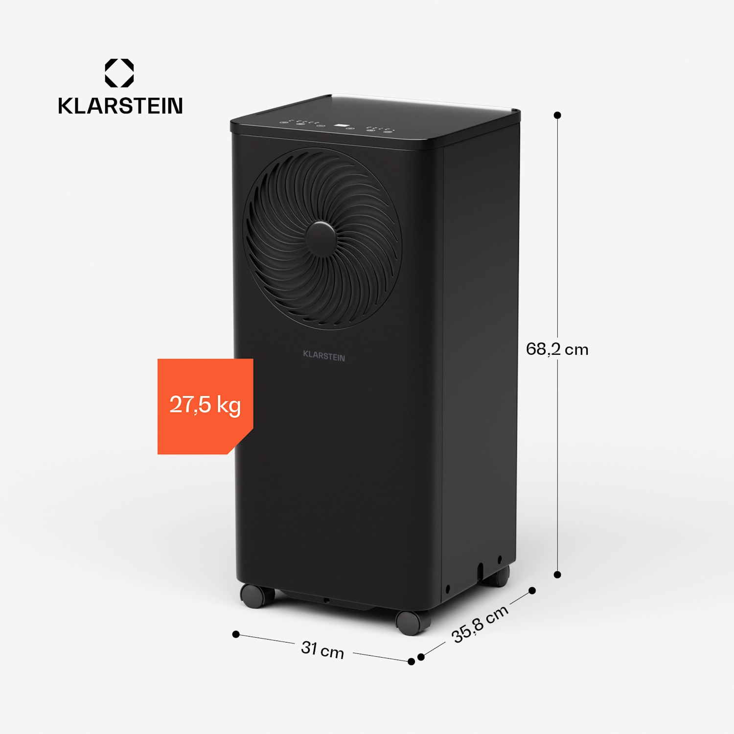 Aero Ring 7K Klimagerät 7.000 BTU mobil und smart für max. 25 m² mit Sprachsteuerung 7.000 BTU | Schwarz