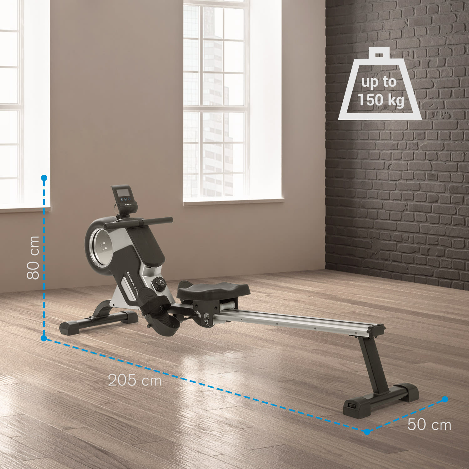 Stream M1 - Vogatore magnetico, 105 cm, display LC, 8 livelli, alluminio 