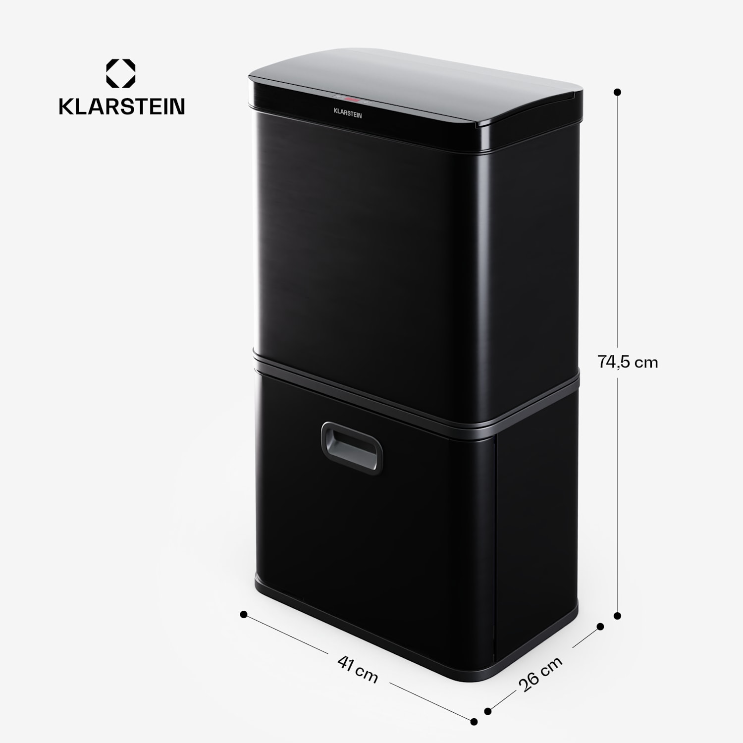 Touchless Sensor Poubelle 56 L inox Soft-Close 3 bacs affichage LED minuterie 