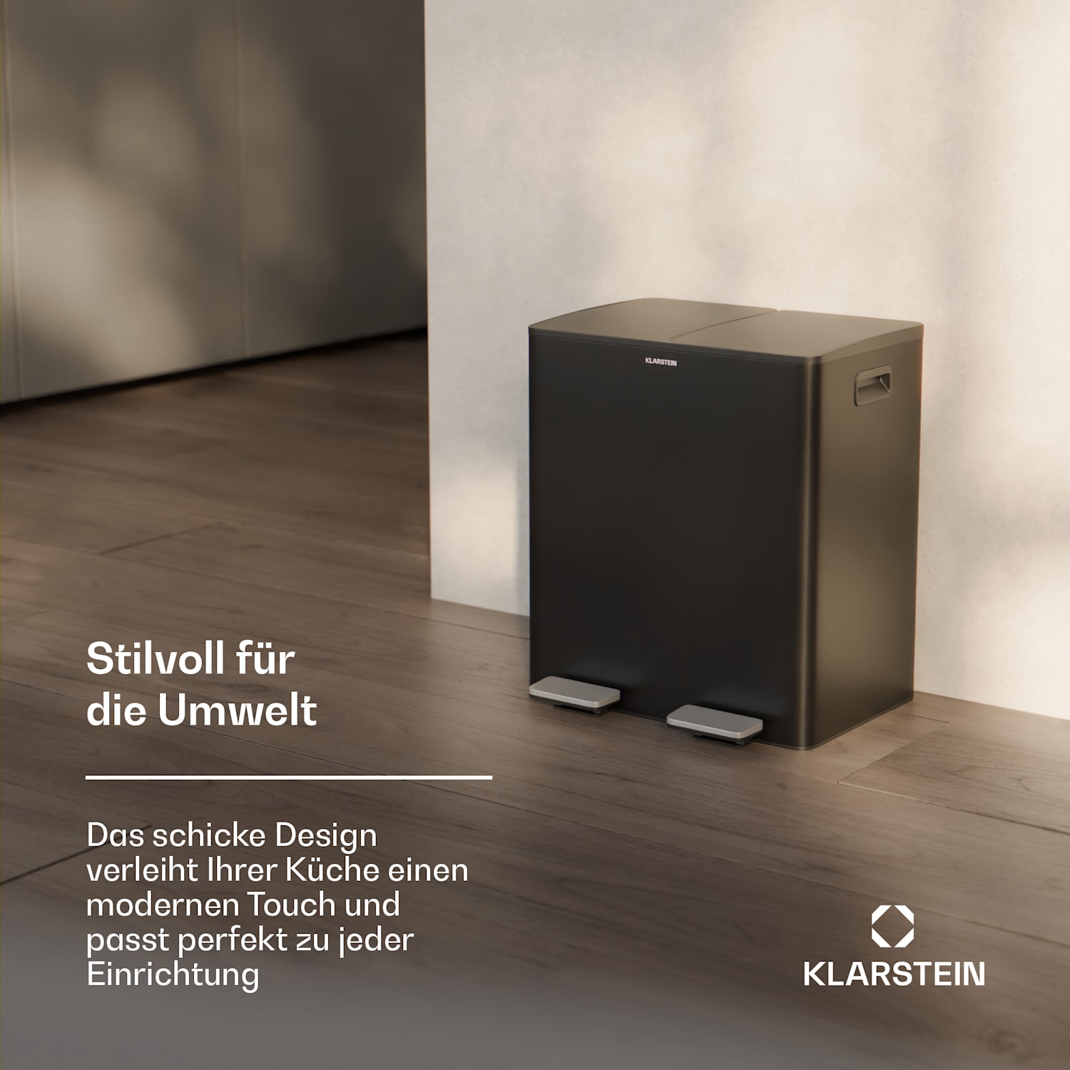 EcoVista Mülleimer mit Kompostbehälter Abfalleimer 40 Liter + 3L Kompostbehälter Soft-Close 