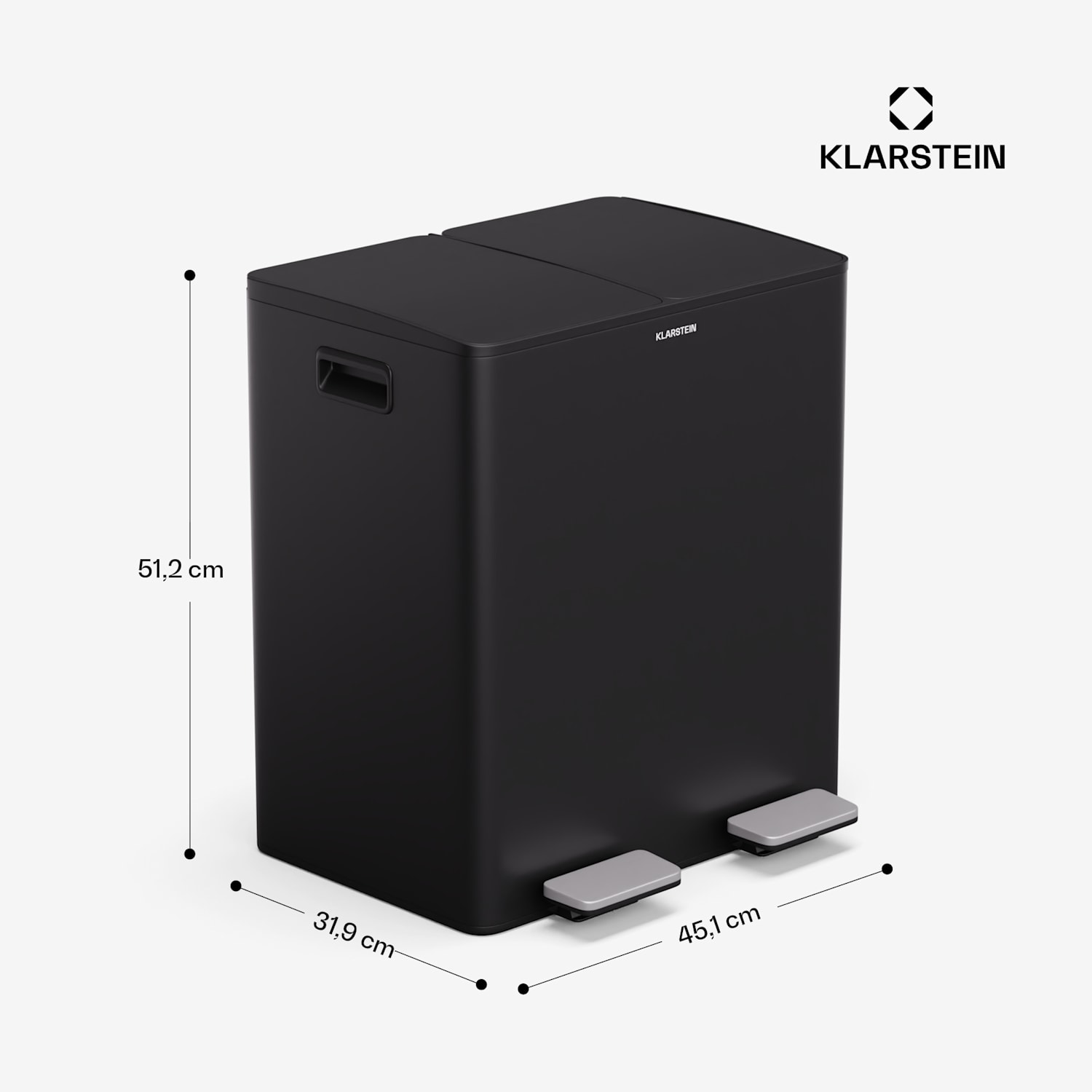 EcoVista Mülleimer mit Kompostbehälter Abfalleimer 40 Liter + 3L Kompostbehälter Soft-Close 