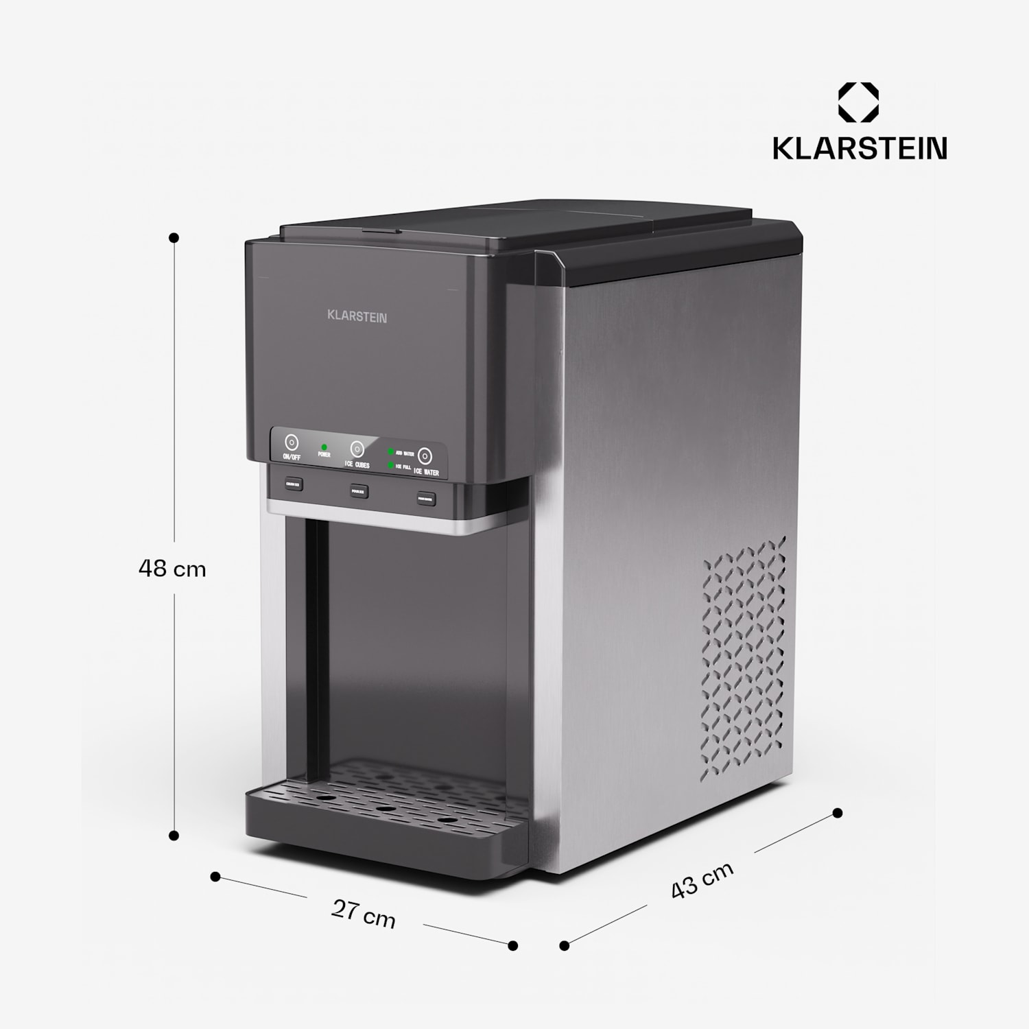 ArcticBlend 3in1 Fabbricatore di ghiaccio | 20 kg/24h | Ghiaccio a forma cilindrica | Ghiaccio tritato | Erogatore d'acqua 