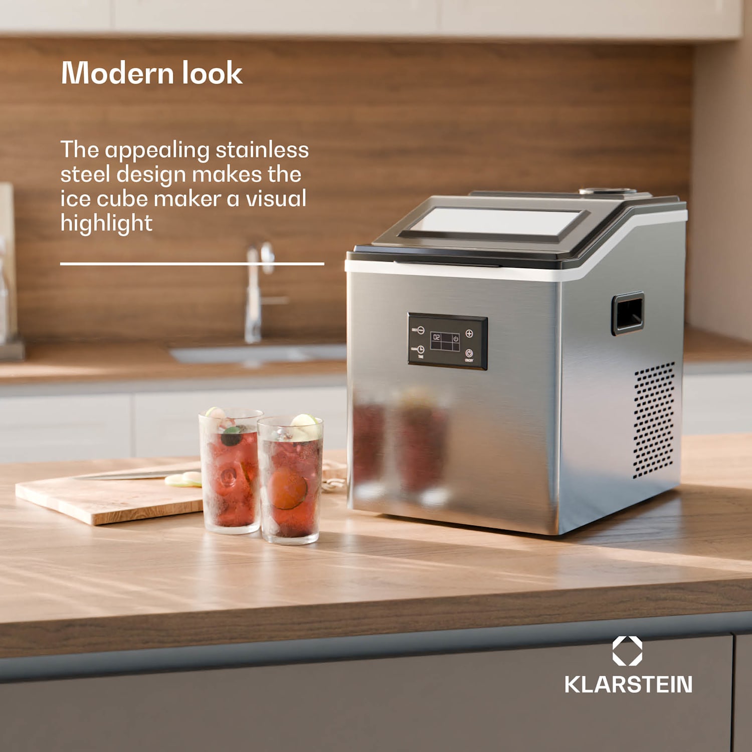 FrostMaster ice maker 40 kg ice cubes per day stainless steel housing LED display incl. ice scoop  