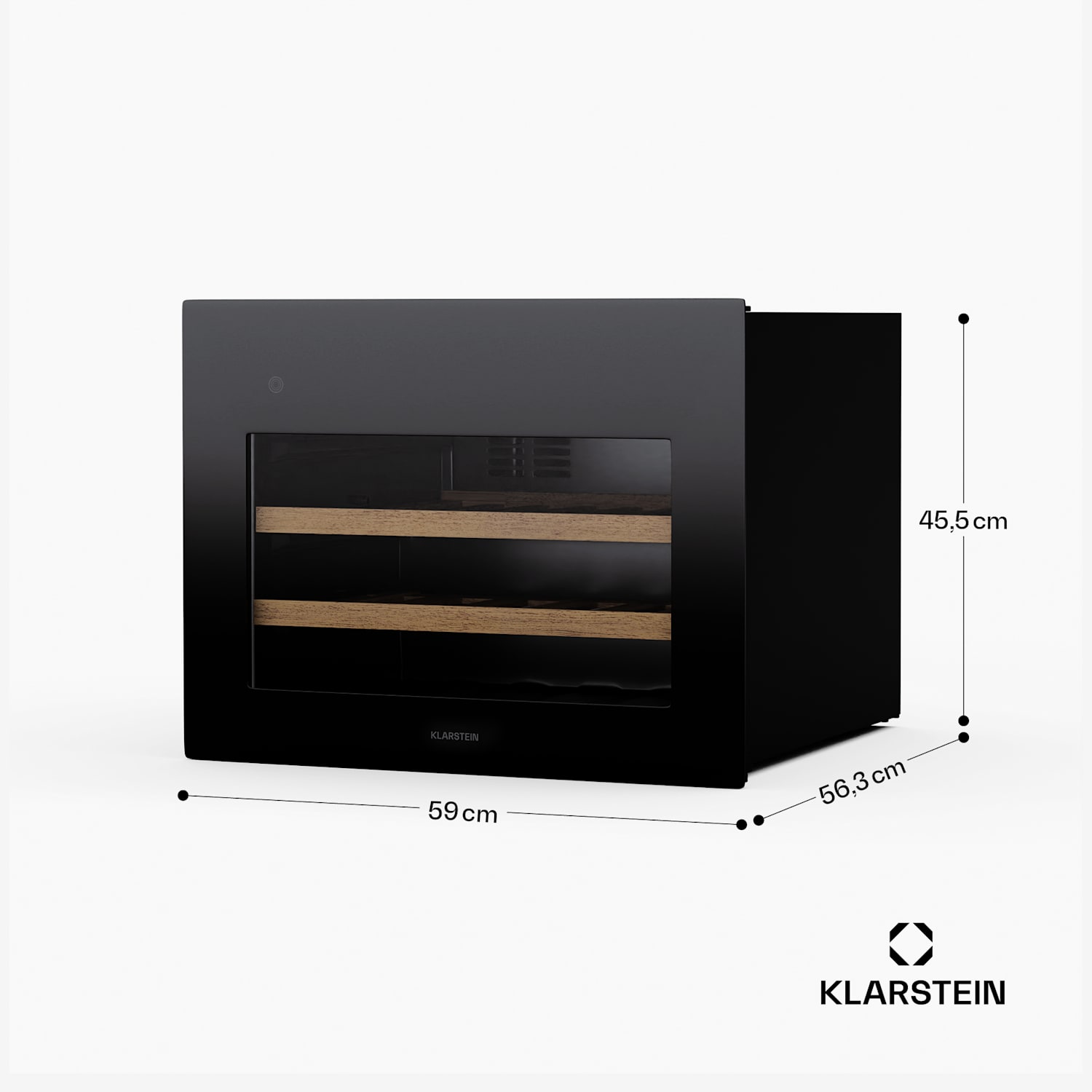 Rhone 28 Uno Weinkühlschrank | 28 Flaschen | LED-Steuerung | Push-to-Open | leise 28 Flaschen | 1 Kühlzone | Schwarz
