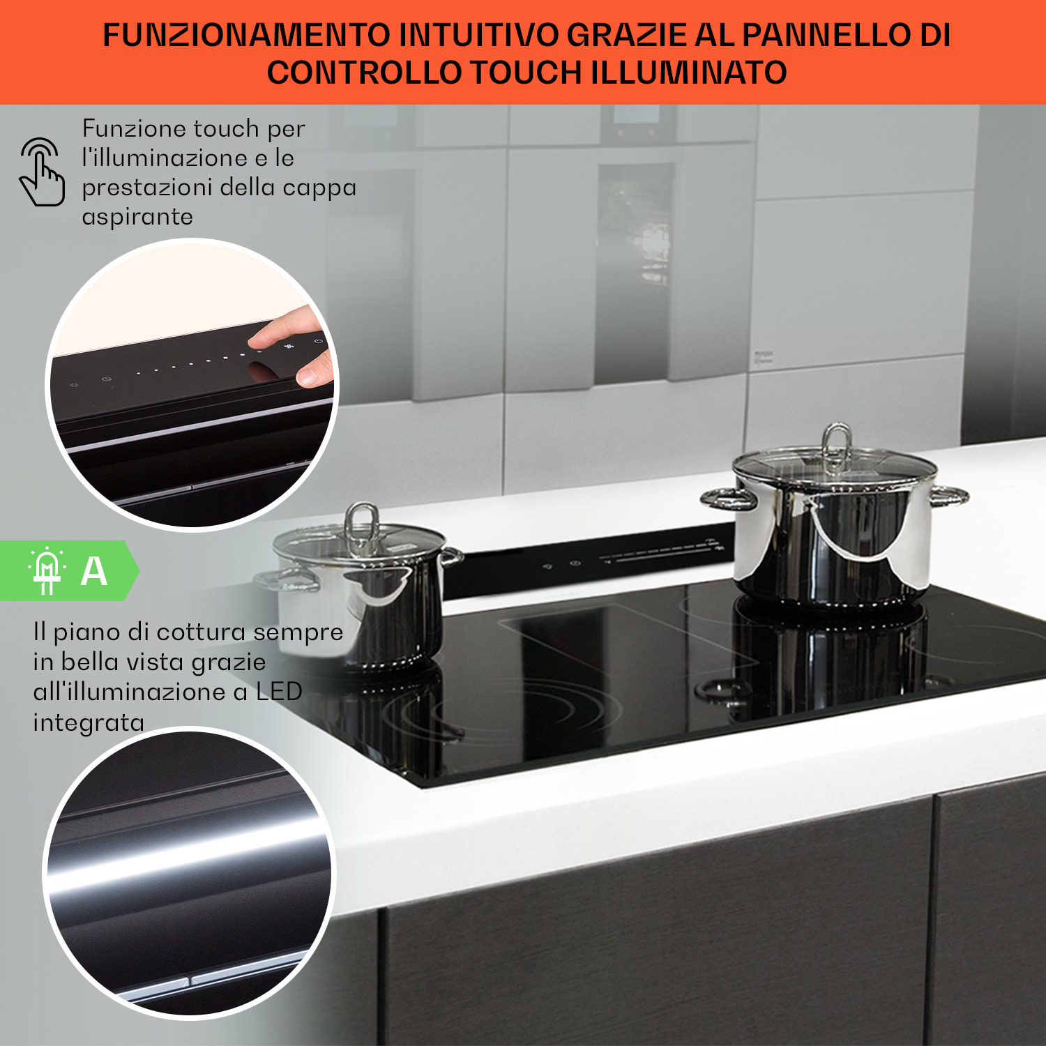 Royal Flush Eco cappa aspirante, 90 cm, 714 m³/ora, A+ 
