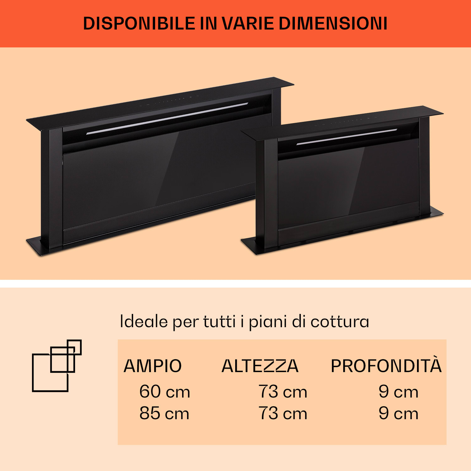 Royal Flush Eco cappa aspirante, 90 cm, 714 m³/ora, A+ 