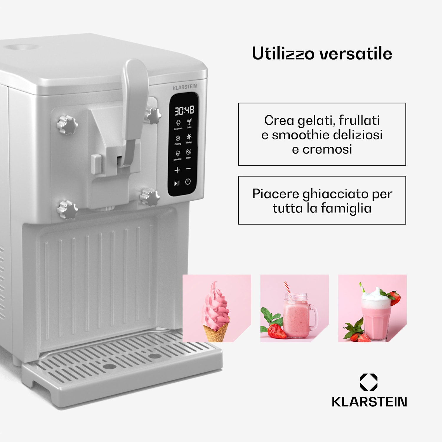 SweetSwirl - Gelatiera | Gelati, frullati e frappè | Pulizia automatica Bianco