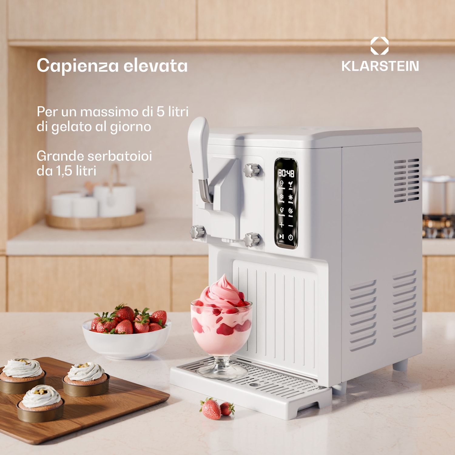 SweetSwirl - Gelatiera | Gelati, frullati e frappè | Pulizia automatica Bianco