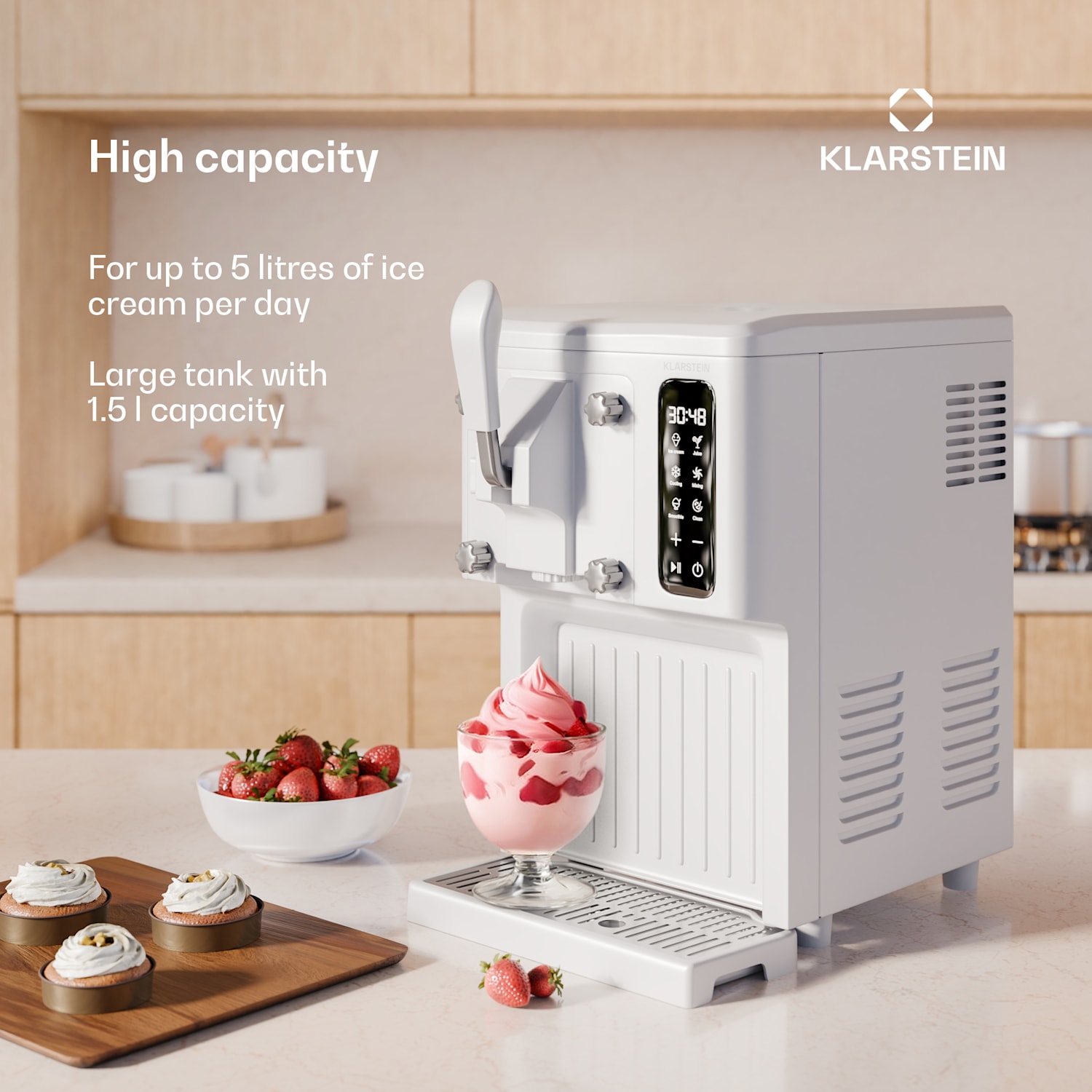 SweetSwirl ice cream maker | ice cream, smoothies and milkshakes | automatic cleaning White