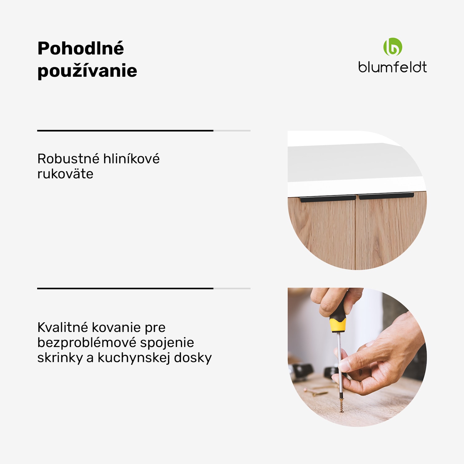 WoodVista spodná skrinka drezu, Robustná, Soft-Close závesy, Hliníkové rukoväte Základňa drezu 60 cm | Biela / Dub