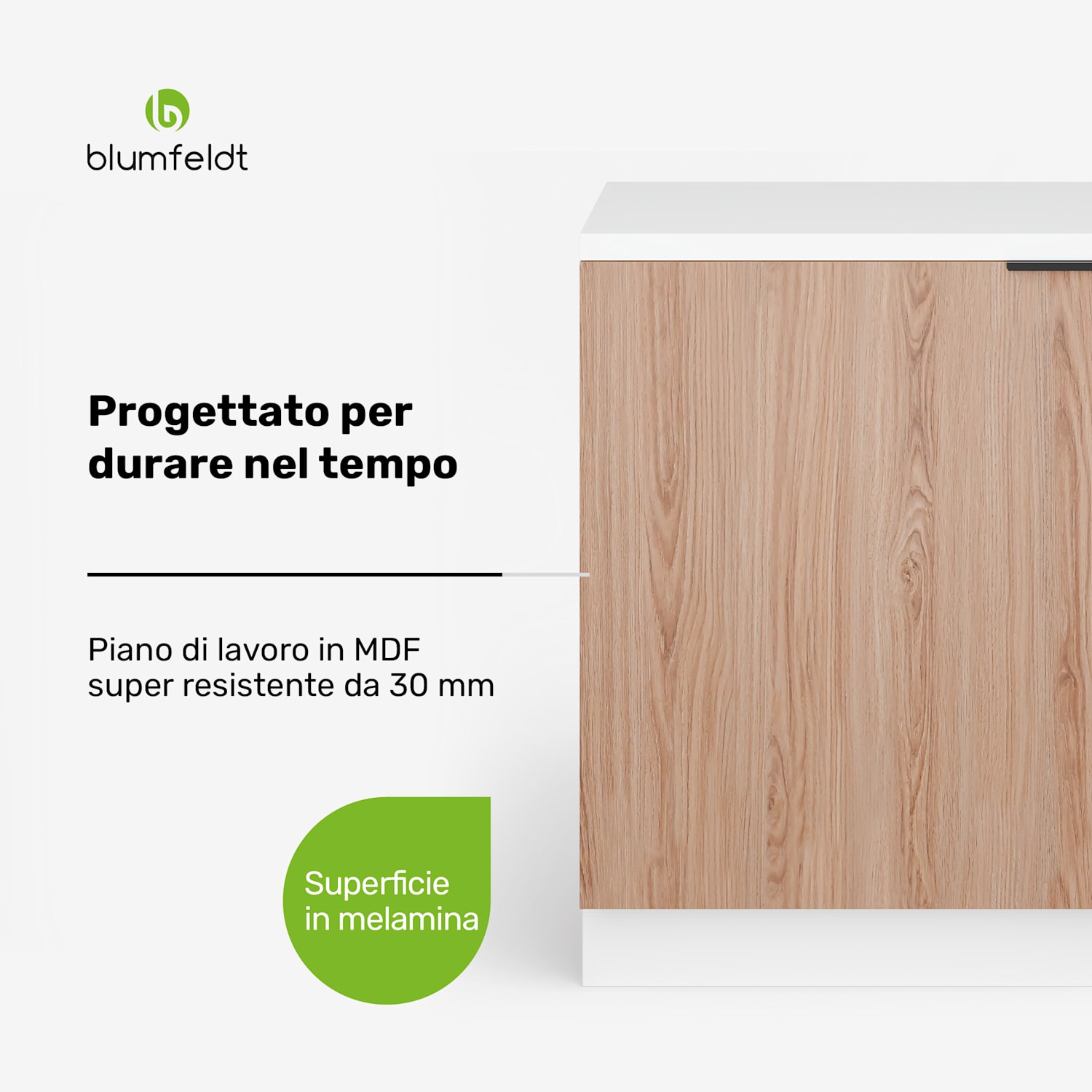 WoodVista - Mobile per lavastoviglie | Robusto piano di lavoro | Integrazione perfetta Mobile per lavastoviglie | Bianco / Rovere