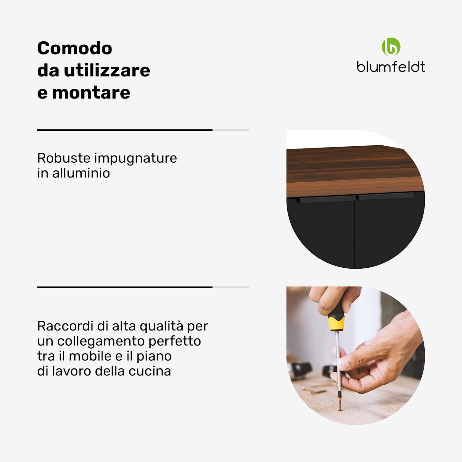 WoodVista - Mobile per lavastoviglie | Piano di lavoro robusto | Integrazione perfetta Mobile per lavastoviglie | Noce/Nero