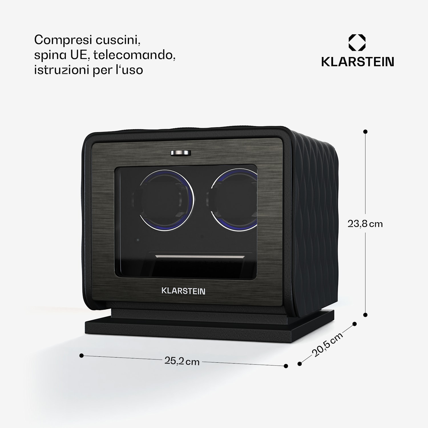 LuminousTime - Caricatore di orologi | 2 orologi | Numerose impostazioni | LED | 10 dB 2 orologi | Nero