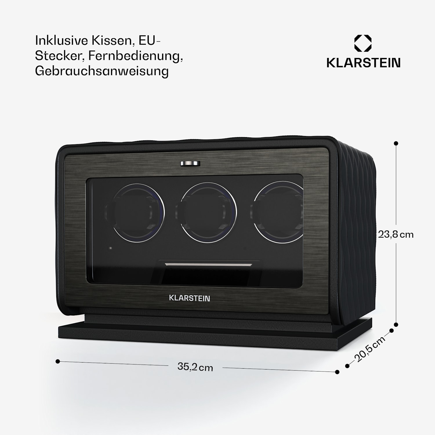 LuminousTime Uhrenbeweger | 3 Uhren | viele Einstellungen | LED | 10dB 3 Uhren | Schwarz