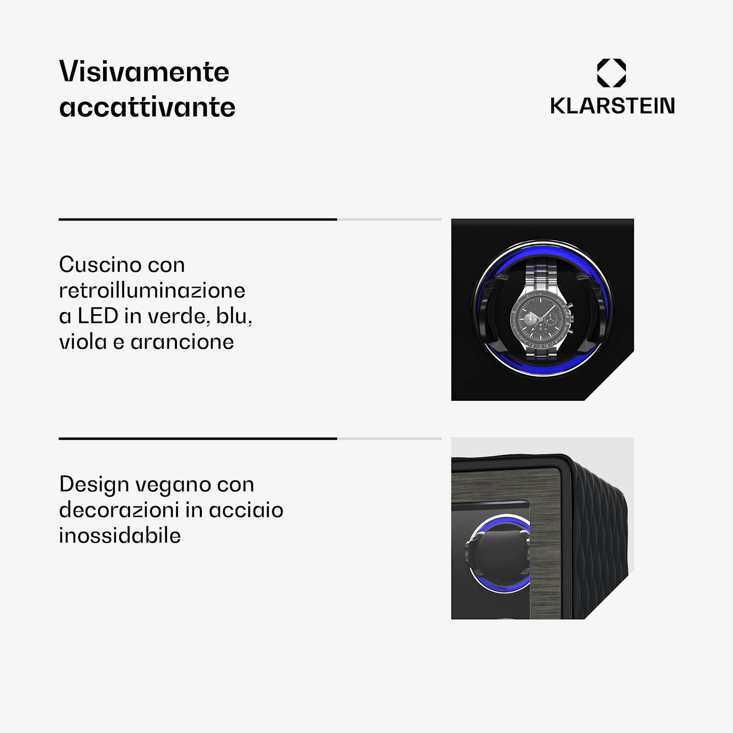 LuminousTime - Caricatore di orologi | 6 orologi | Numerose impostazioni | LED | 10 dB 6 orologi | Nero