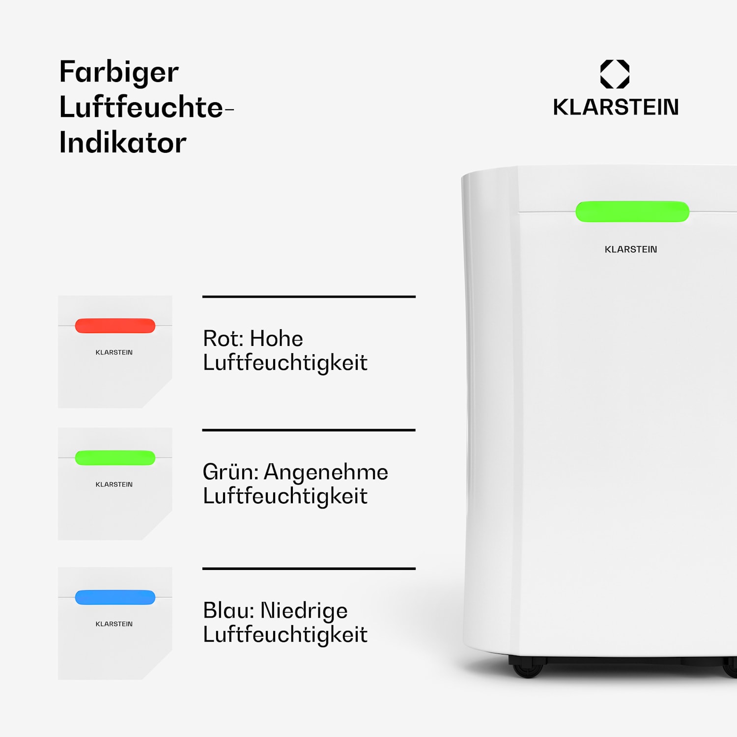 AeroDry Smart 12L Luftentfeuchter | 12L/Tag | 18 m² | Feuchtigkeitssensor | App-Steuerung | 135 m³/h 12l/24h | Weiß