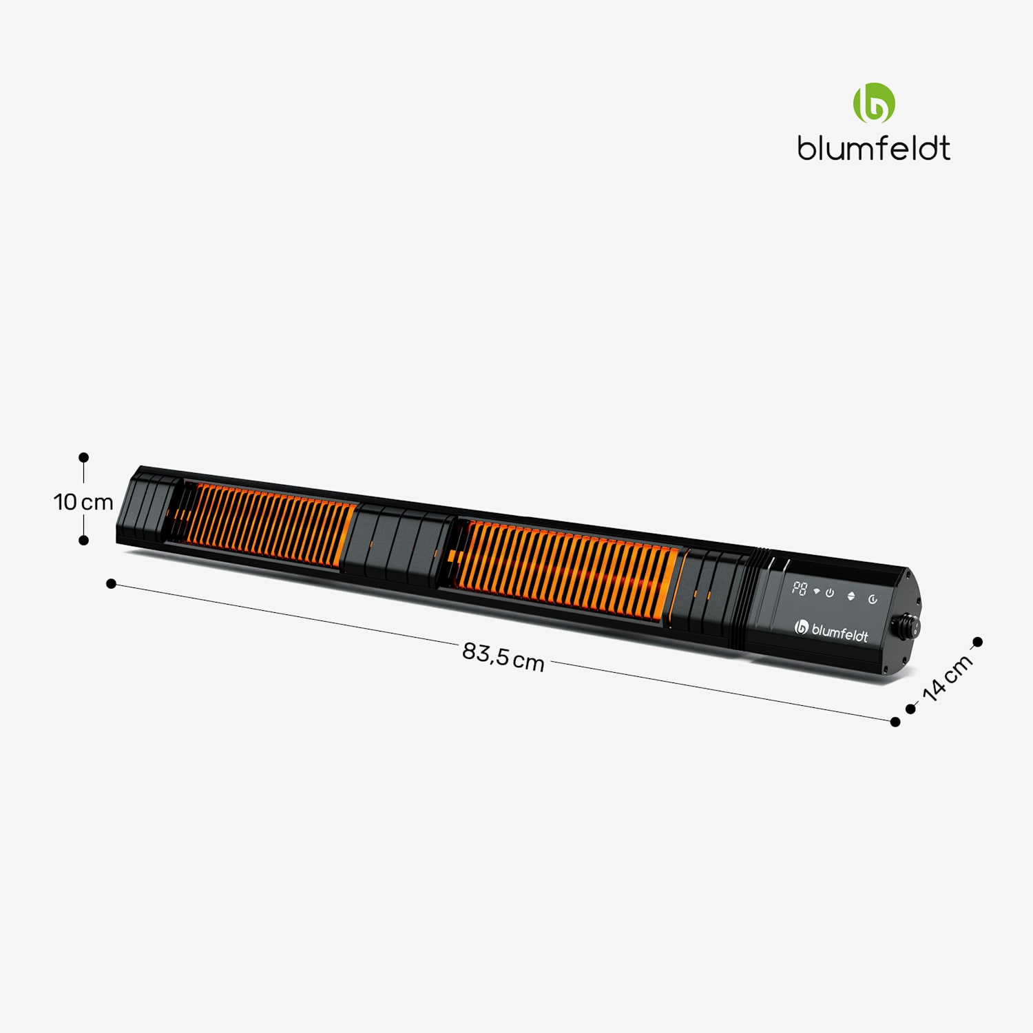 Gold Bar Slim 3000W Heizstrahler | 9 Stufen | WiFi-Funktion | Touch | Fernbedienung | IP 65 3000 W | Schwarz
