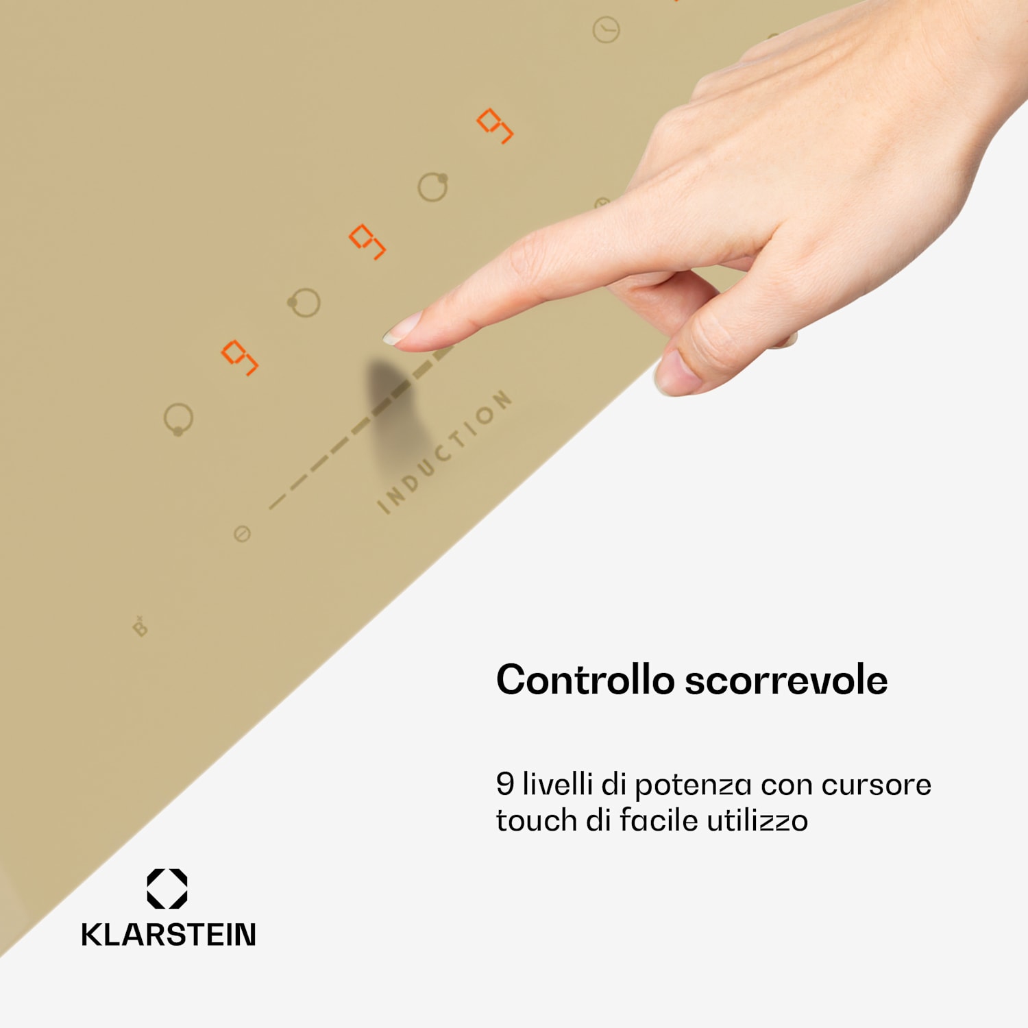 Victoria - Piano cottura a induzione | 45 cm | 6.600 W | 3 zone di cottura | Slider-Control | Boost 45 cm | Crema
