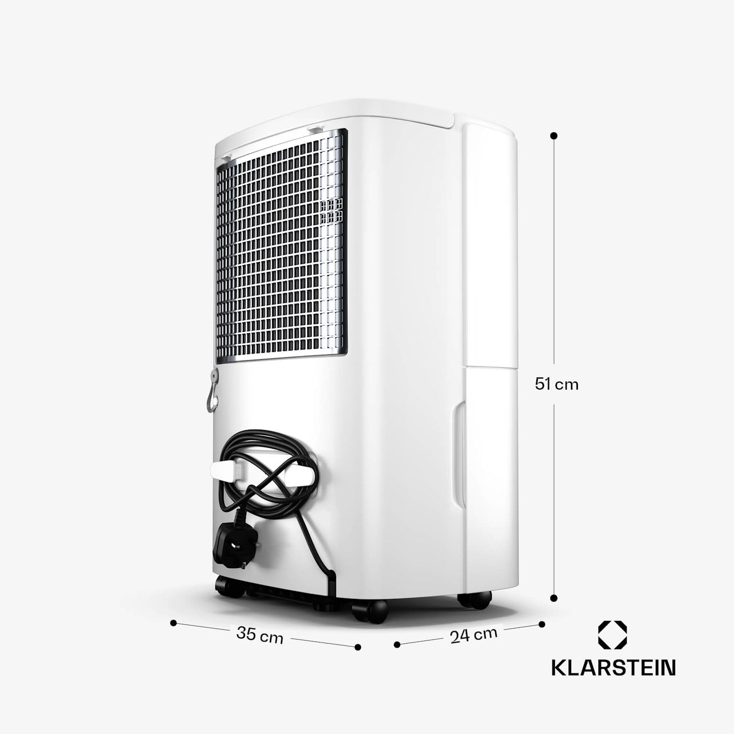 DryFy 20L Entfeuchter | 20 L/Tag | 22 m² | 230 m³/h | Timer | Wassertank | mobil 20l/24h | Weiß