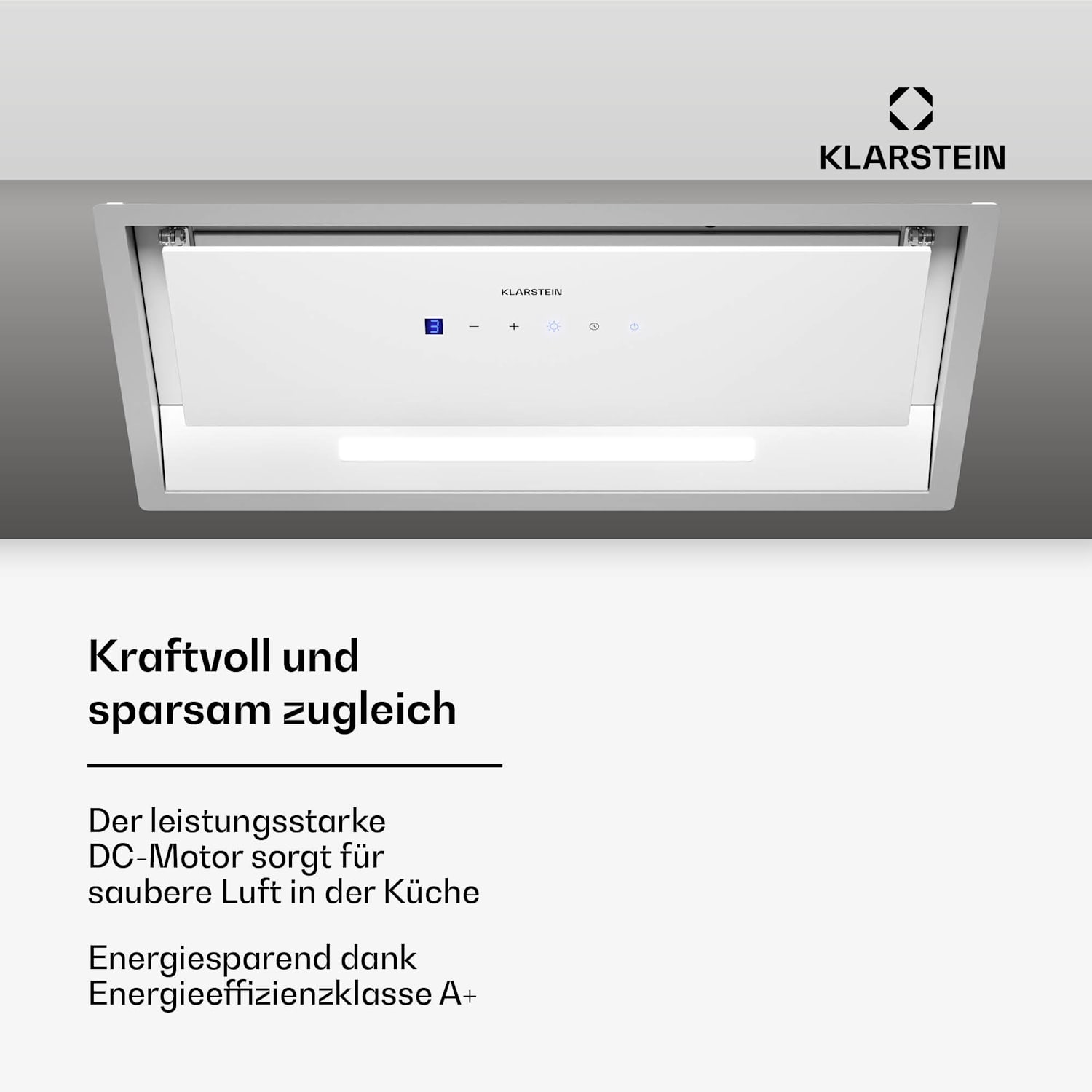 Ventimate Dunstabzugshaube | Touch Control | Abluft/Umluft | EEK A+ | 3 Stufen | LED | leise 60 cm | Weiß