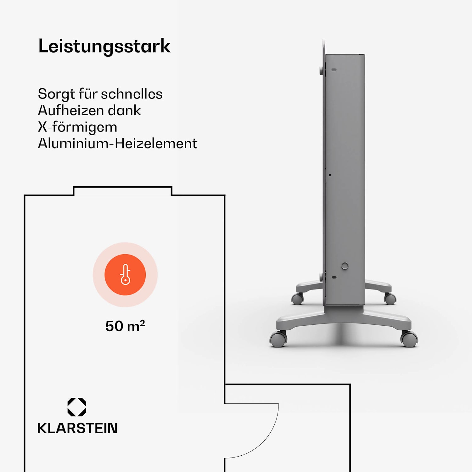 Bansin Crystal Smart Convector 2500 | 2500 W | Appli | 5- 50 °C | Affichage LED | Écran tactile 
