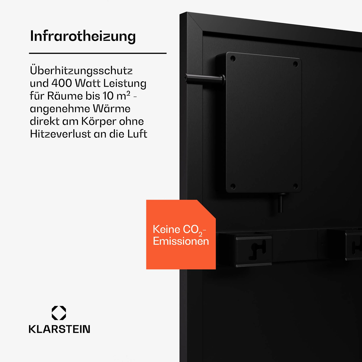 Wonderwall Smart Bornholm Infrarotheizung | 400 W | Smart-Steuerung | Wandmontage | LED-Display 30 x 100 cm | 400 W | Schwarz