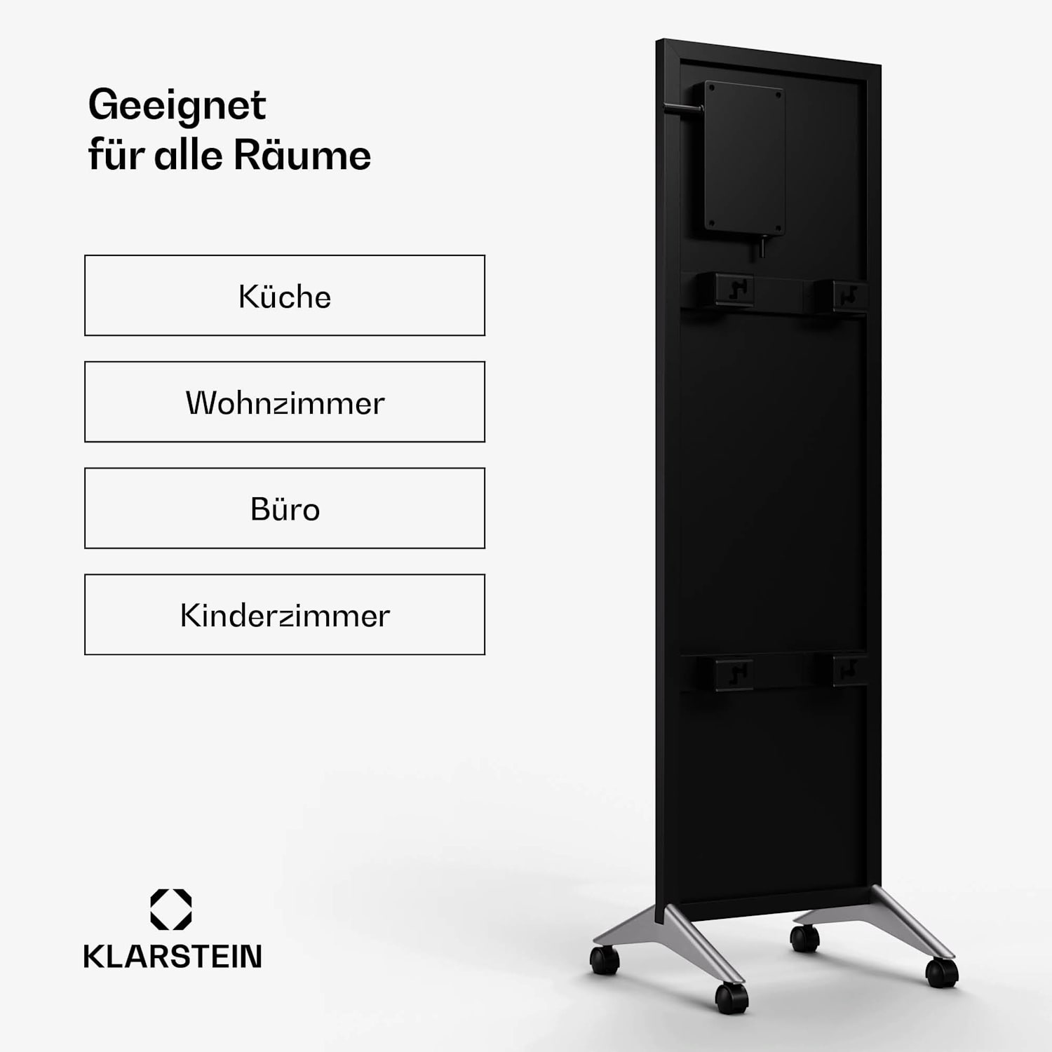 Wonderwall Smart Bornholm Infrarotheizung | 400 W | Smart-Steuerung | Wandmontage | LED-Display 30 x 100 cm | 400 W | Schwarz