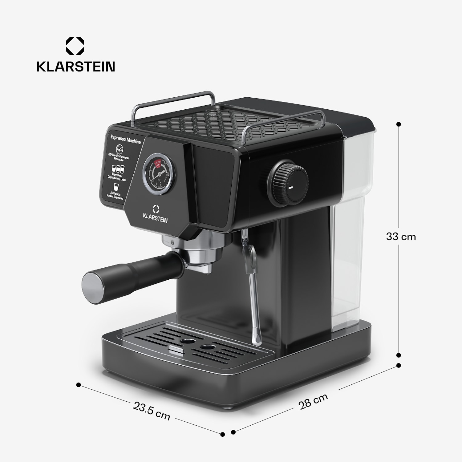 Libeica espresso machine | 1350 W | 19 bar | touch | stainless steel | temperature and pressure gauge libeica | Black
