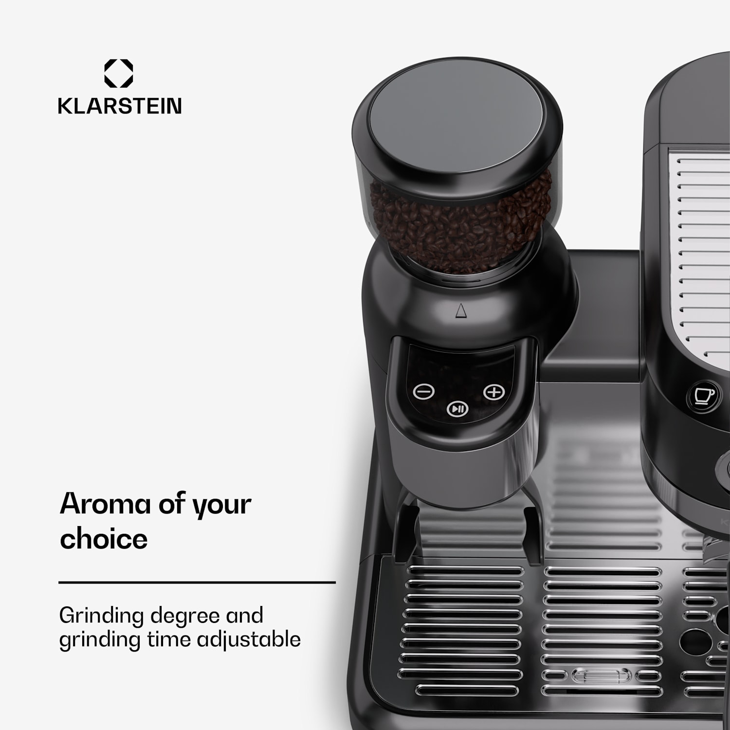 Bella Café espresso machine | vintage | grinder | 19 bar | milk foam | 1150 W Black