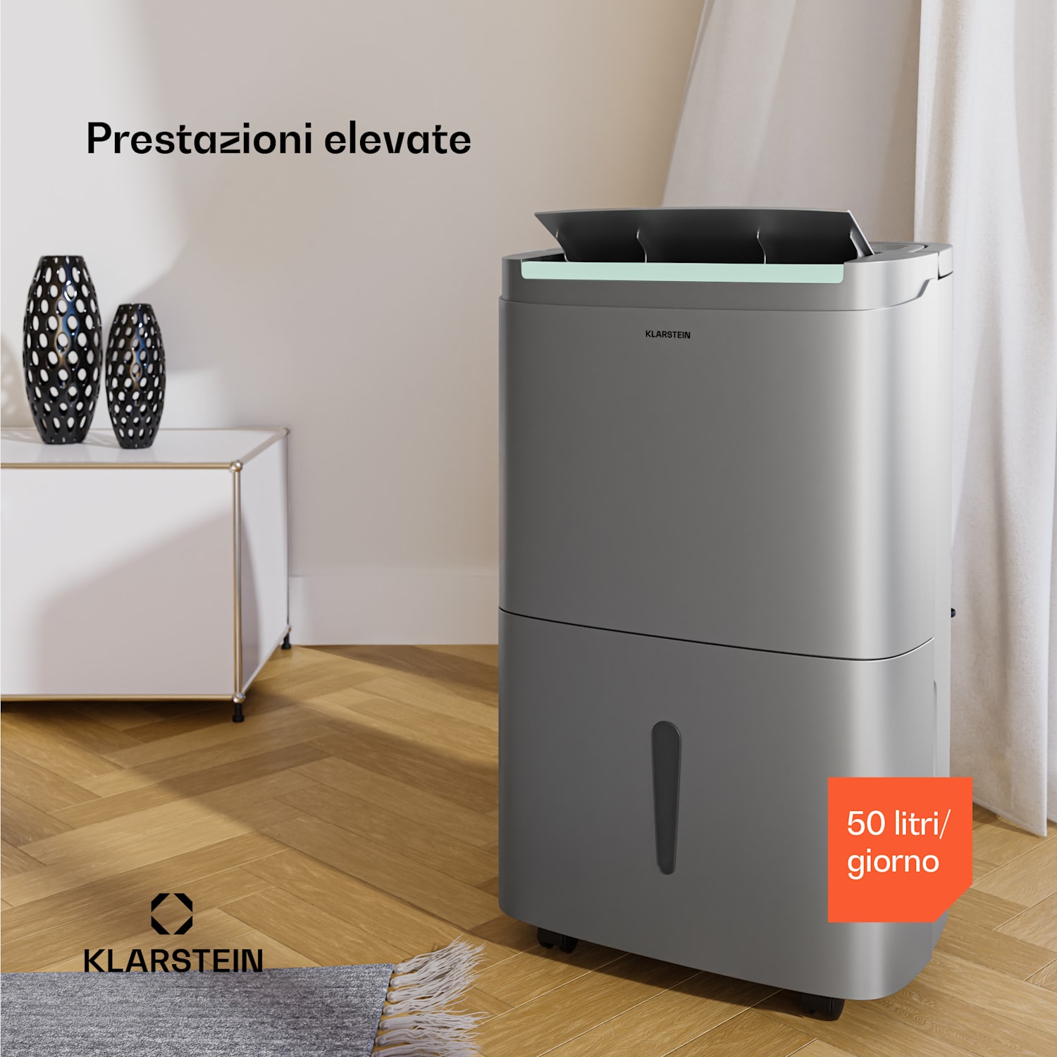 DryFy Connect 50 Deumidificatore | 50 litri / giorno  50l/24h | Acciaio inox