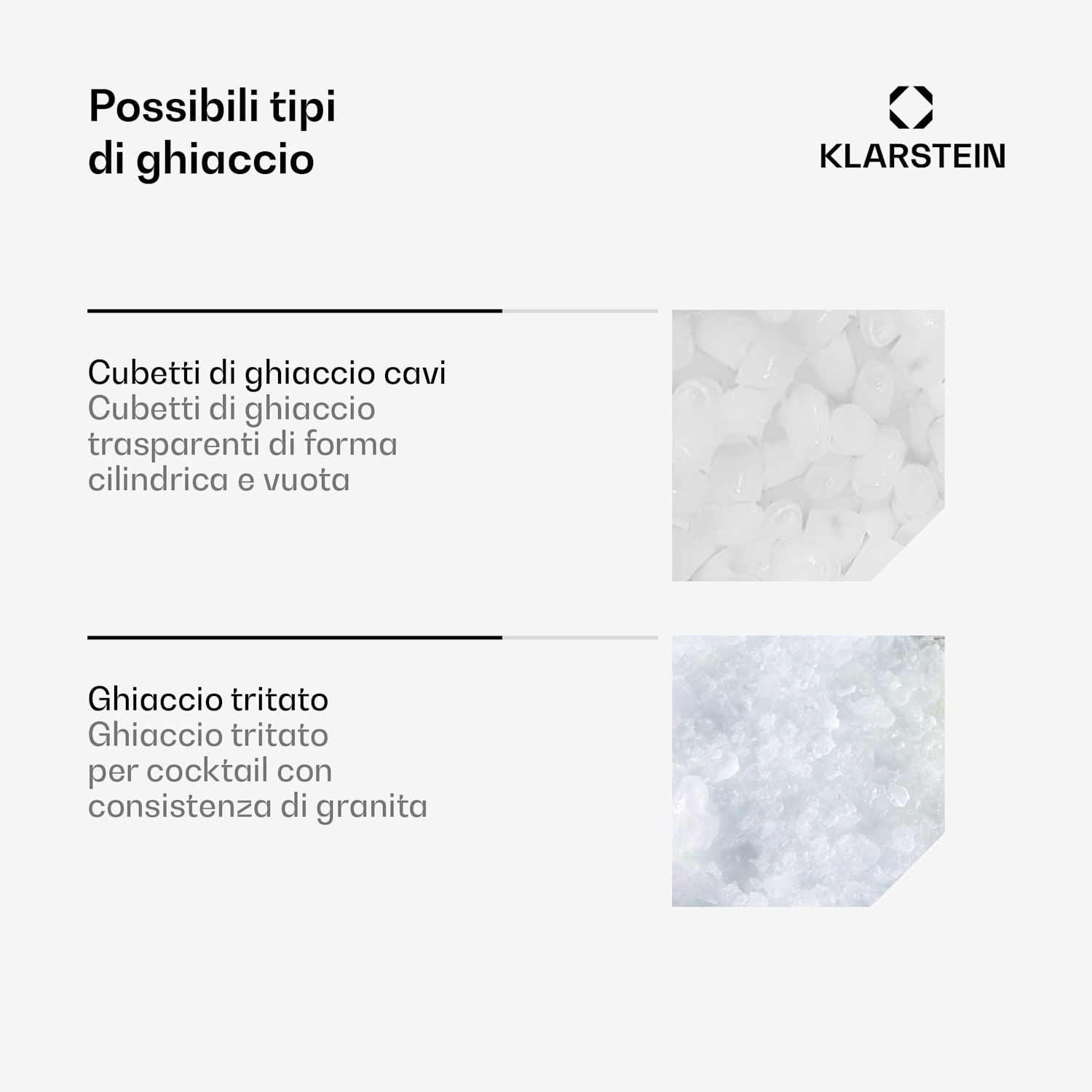 Macchina del ghiaccio | 15 kg di ghiaccio | Cubetti cavi & ghiaccio tritato | Acciaio inox 