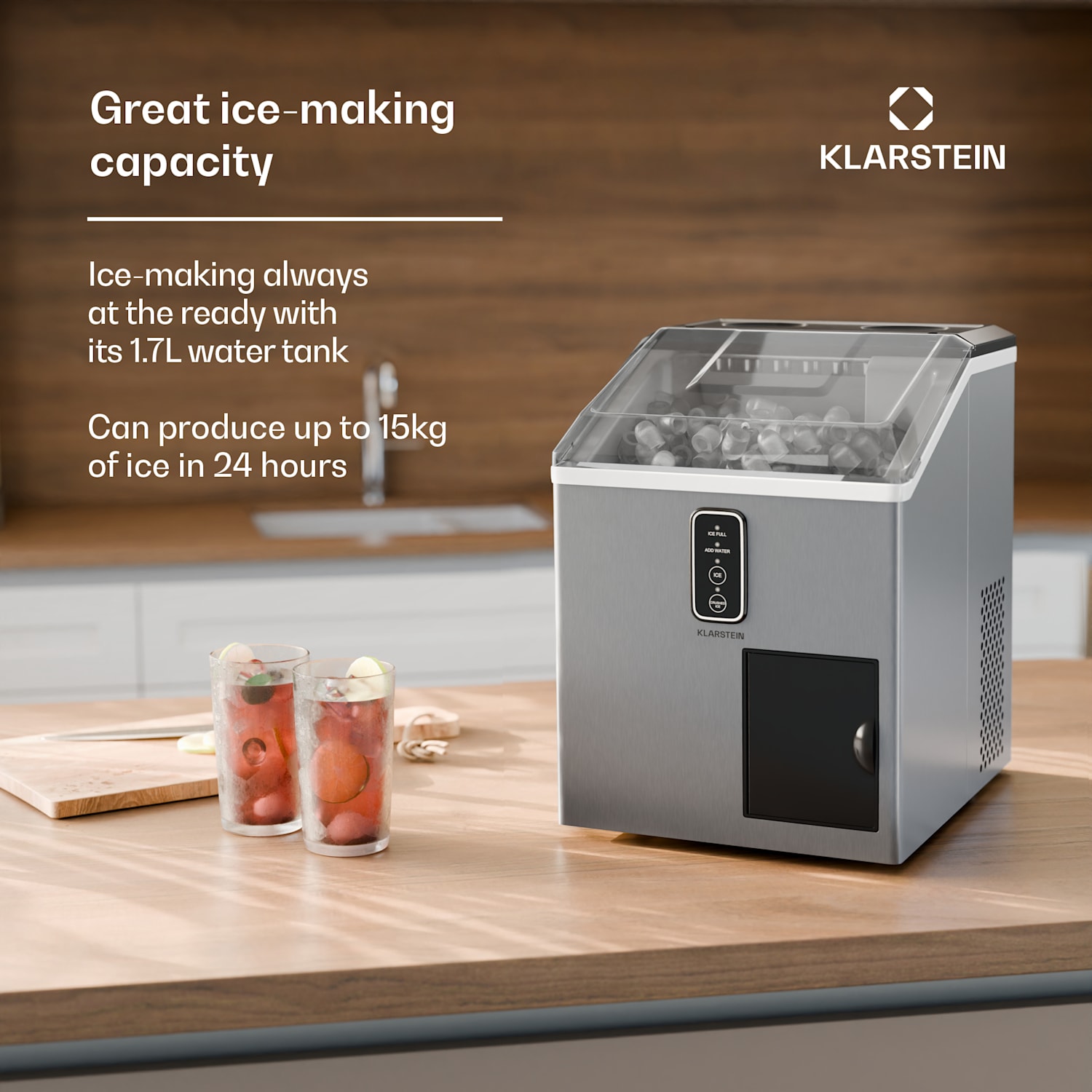 Bullet Ice Shaved ice maker | 15 kg ice production | bullet & shaved ice | stainless steel 
