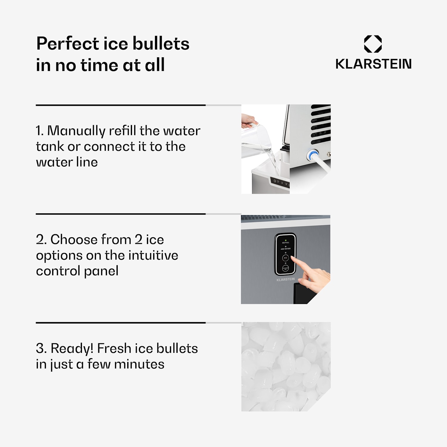 Bullet Ice Shaved ice maker | 15 kg ice production | bullet & shaved ice | stainless steel 