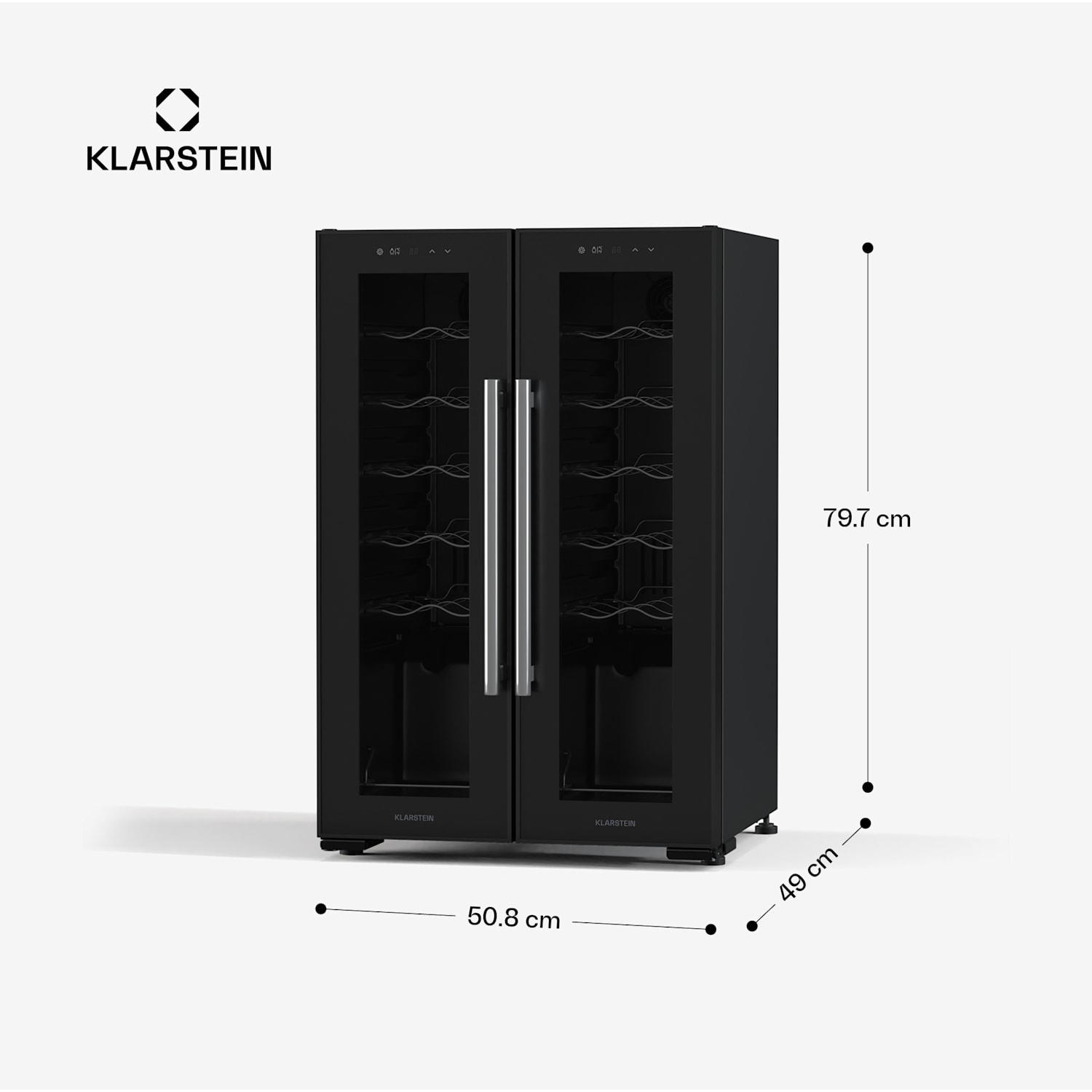 Shiraz wine refrigerator | 2 cooling zones | touch control | LED lighting | free-standing 