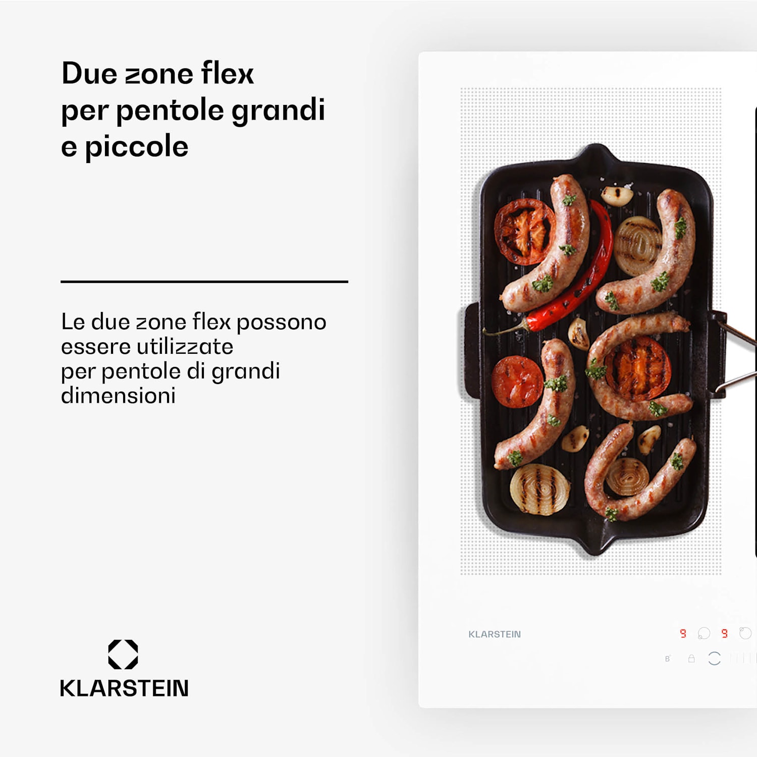 Chef-Fusion - Impianto Down Air | 2in1 | Piano cottura a induzione + cappa aspirante | Potente | 7200 W 60 cm | Bianco