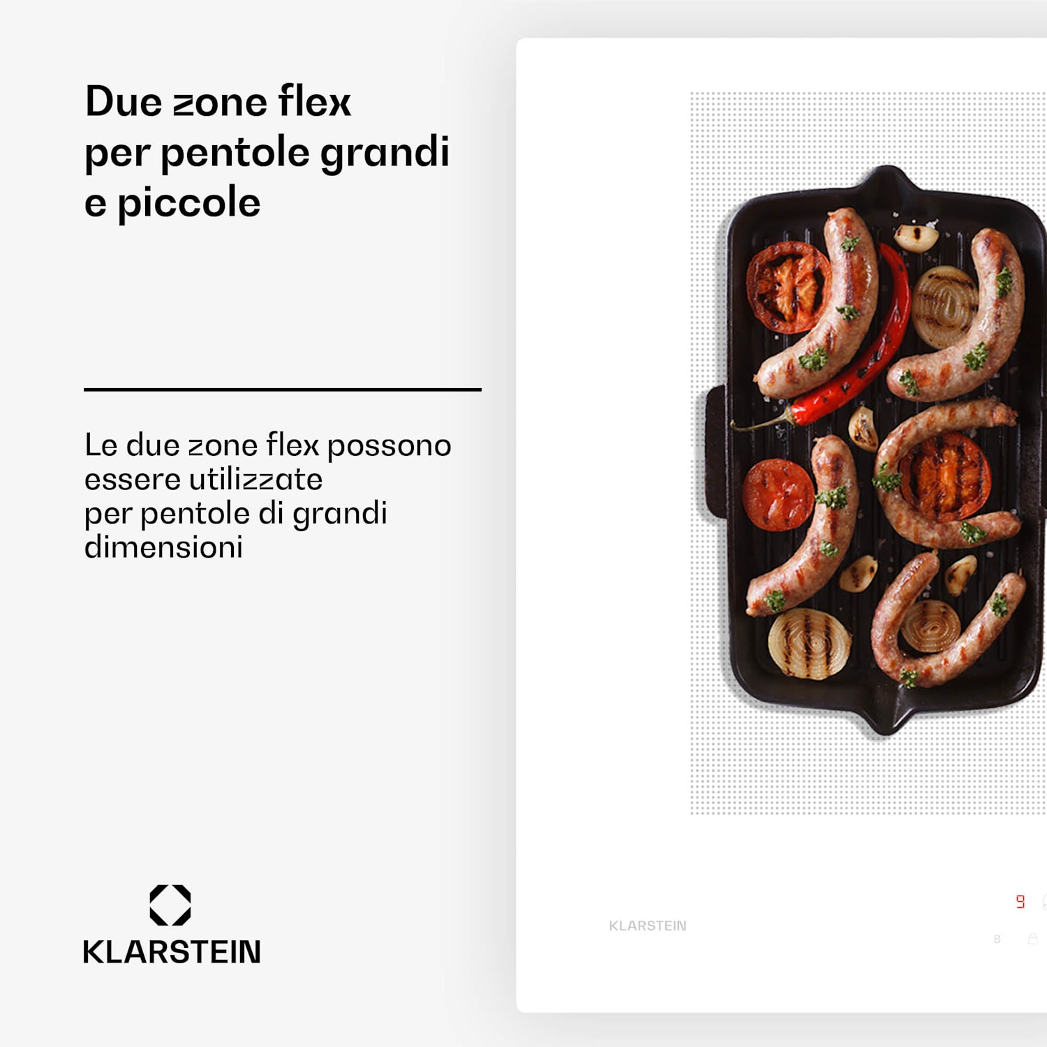 Chef-Fusion - Impianto Down Air | 2in1 | Piano cottura a induzione + cappa aspirante | Potente | 7200 W 72 cm | Bianco