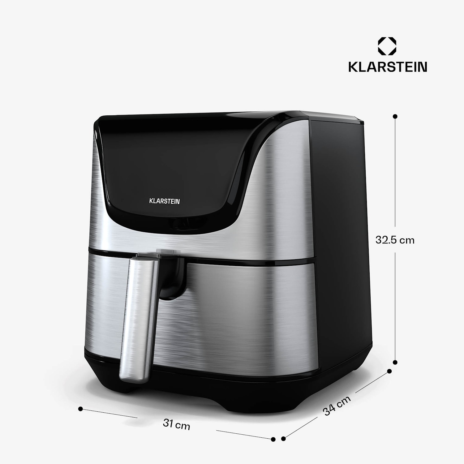 AeroVital Deluxe Heißluftfritteuse | 1700 W | 8 Funktionen | inkl. Zubehör | 200°C | Timer Deluxe Color Touch | Acier Inoxydable