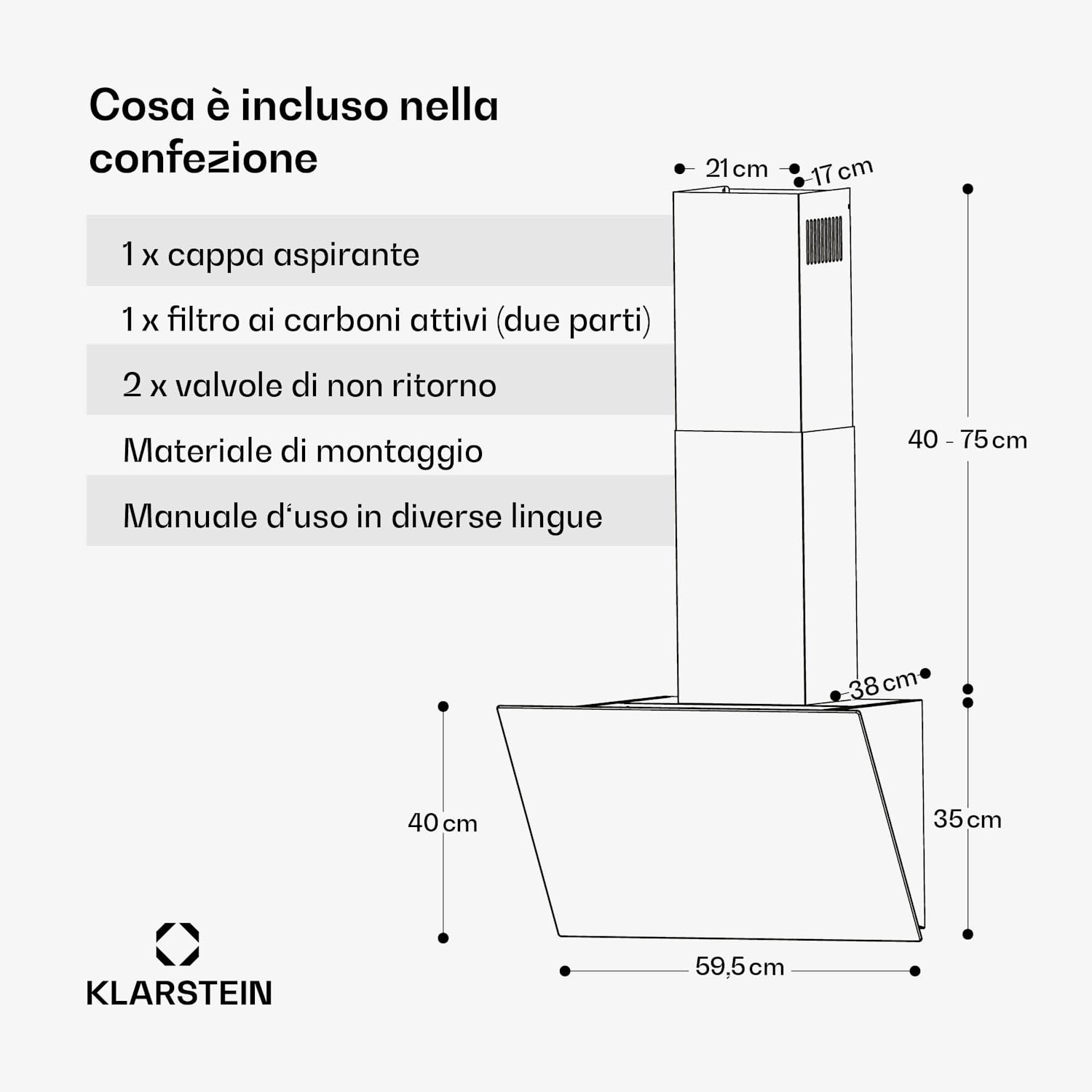 FlashLine 60 - Cappa aspirante | A++ | 524 m³/ora | 3 livelli | Touch | Scarico/ricircolo | 100 W 60 cm | Nero | Rame metallizzato