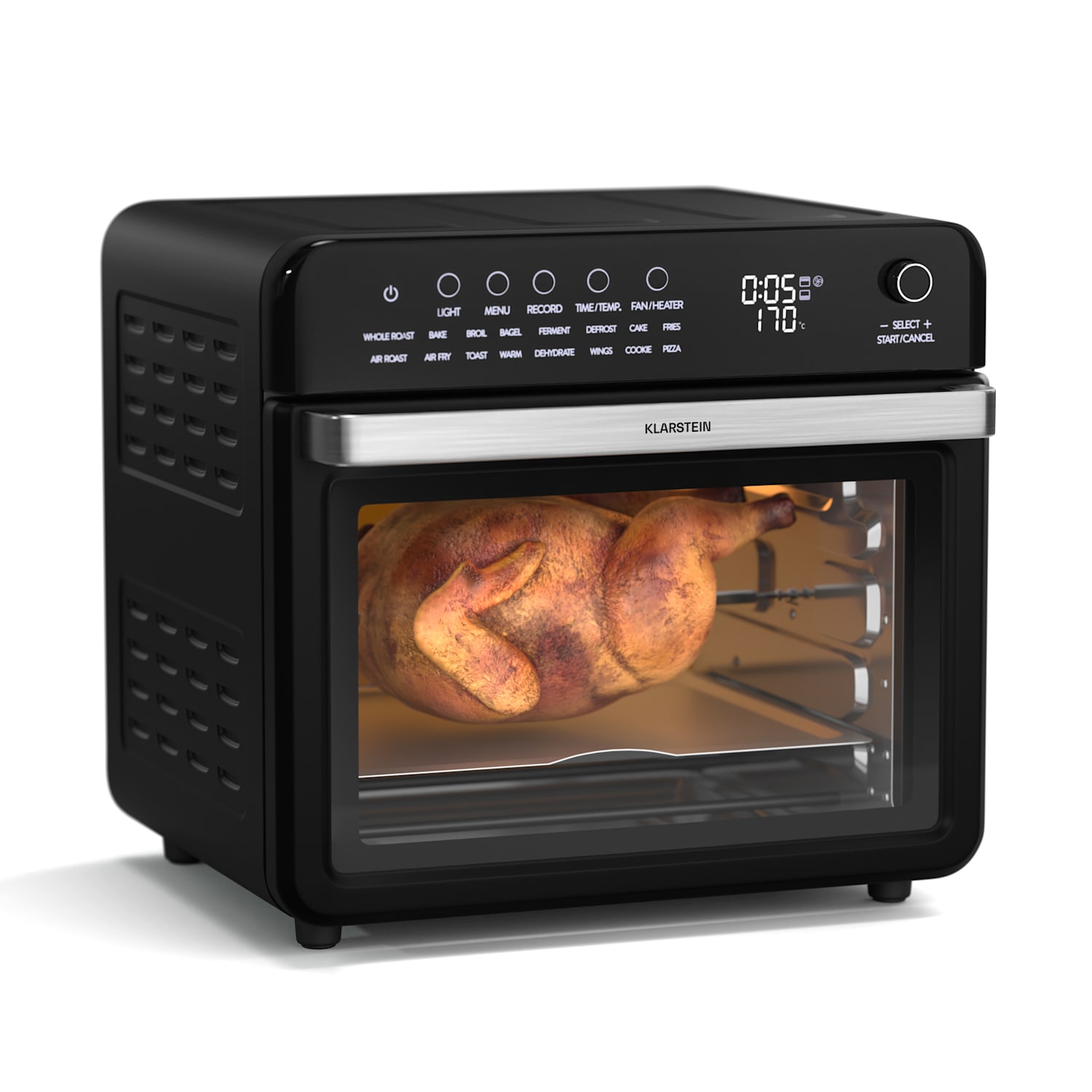 AirGlaze Digital friteuse à air chaud | 2100 W | 16 programmes | Application | 34 litres | avec un ensemble d'accessoires Numérique | Noir
