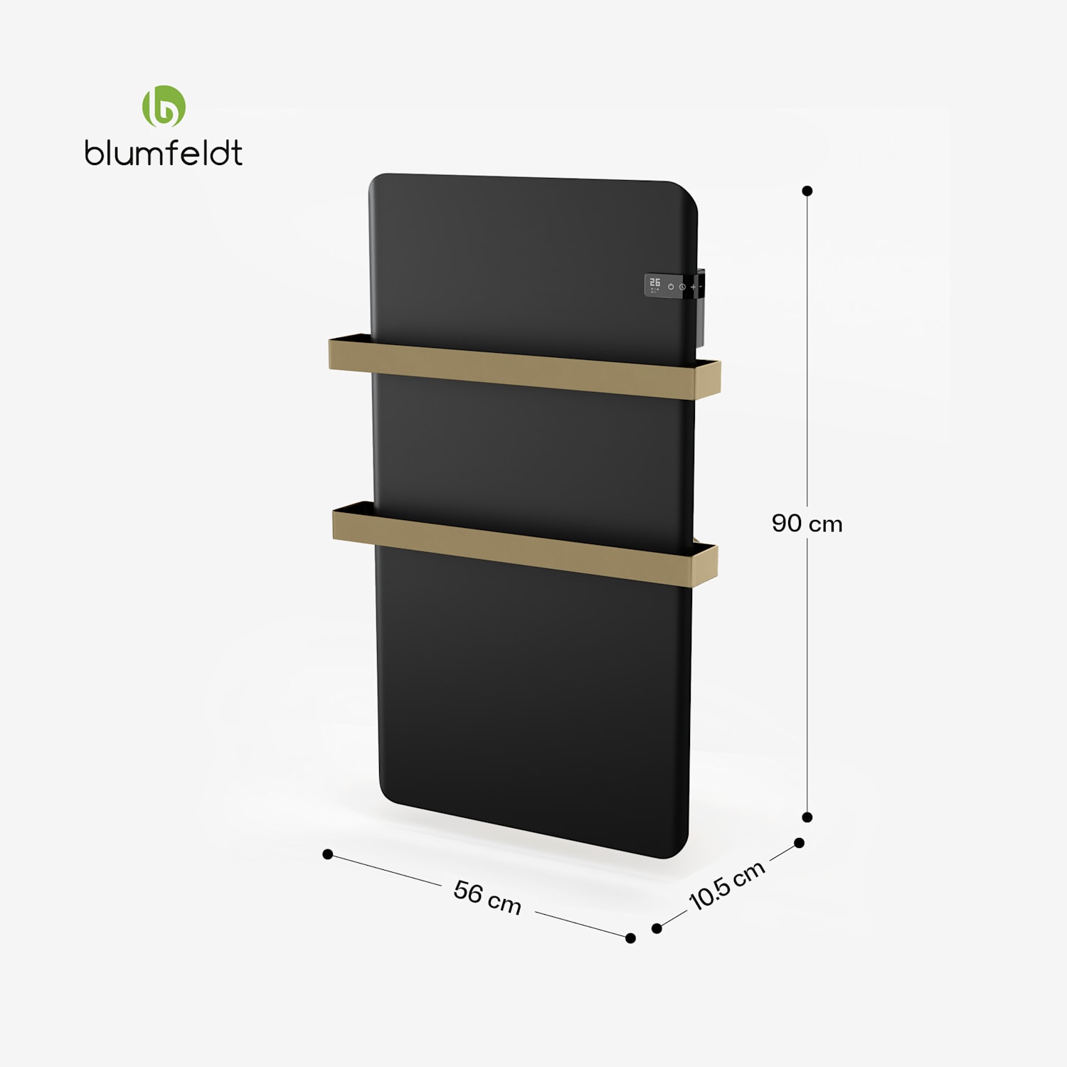 Smarter Infrarot-Heizer | Infrarotheizung | Handtuchwärmer | 500 W Leistung | IP24 500 W | Schwarz