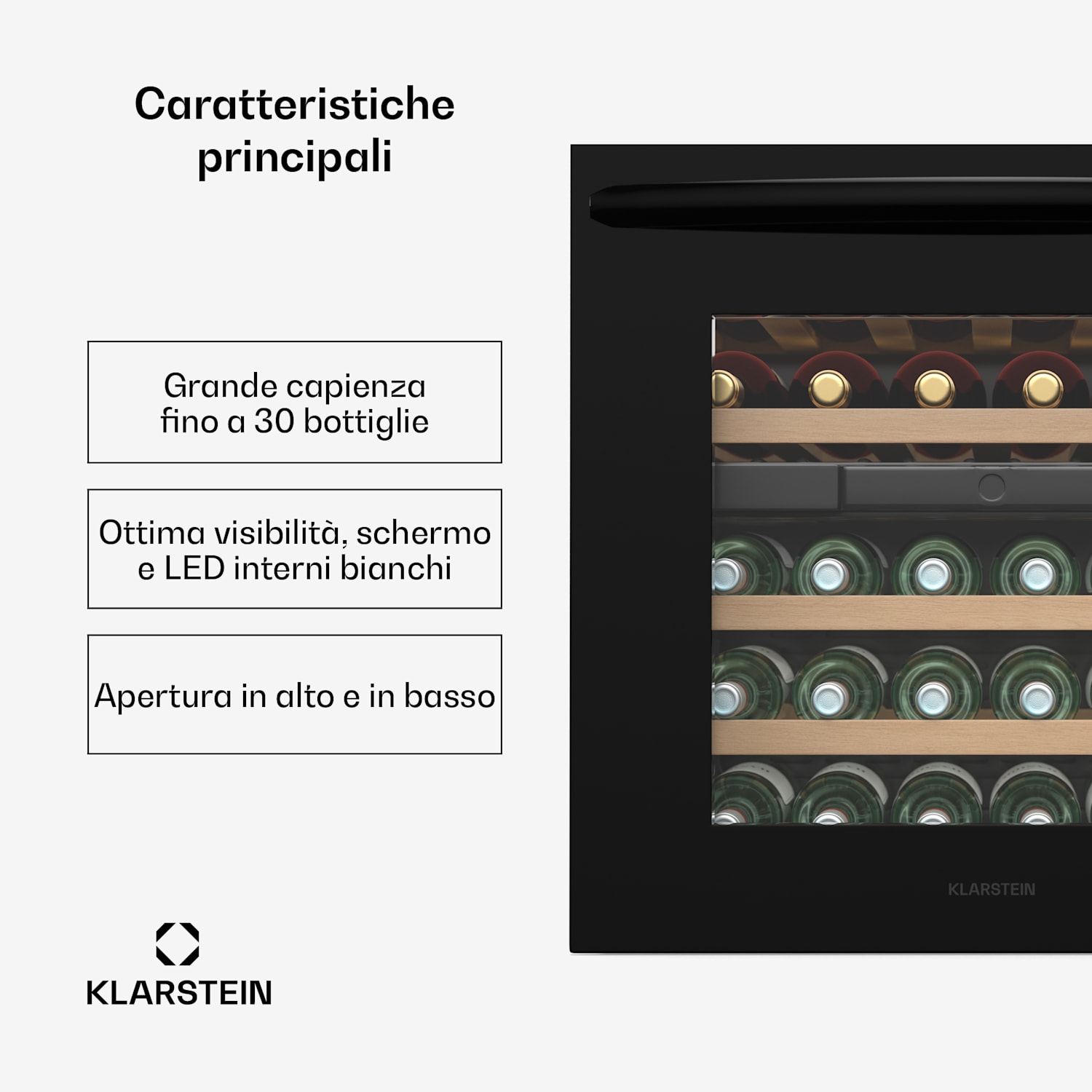 Vinsider 30 Built-In Duo - Frigorifero per vini | 30 bottiglie | Integrabile | LED | Silenzioso 
