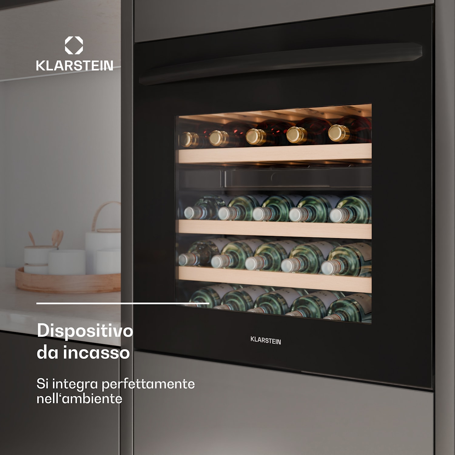 Vinsider 30 Built-In Duo - Frigorifero per vini | 30 bottiglie | Integrabile | LED | Silenzioso 