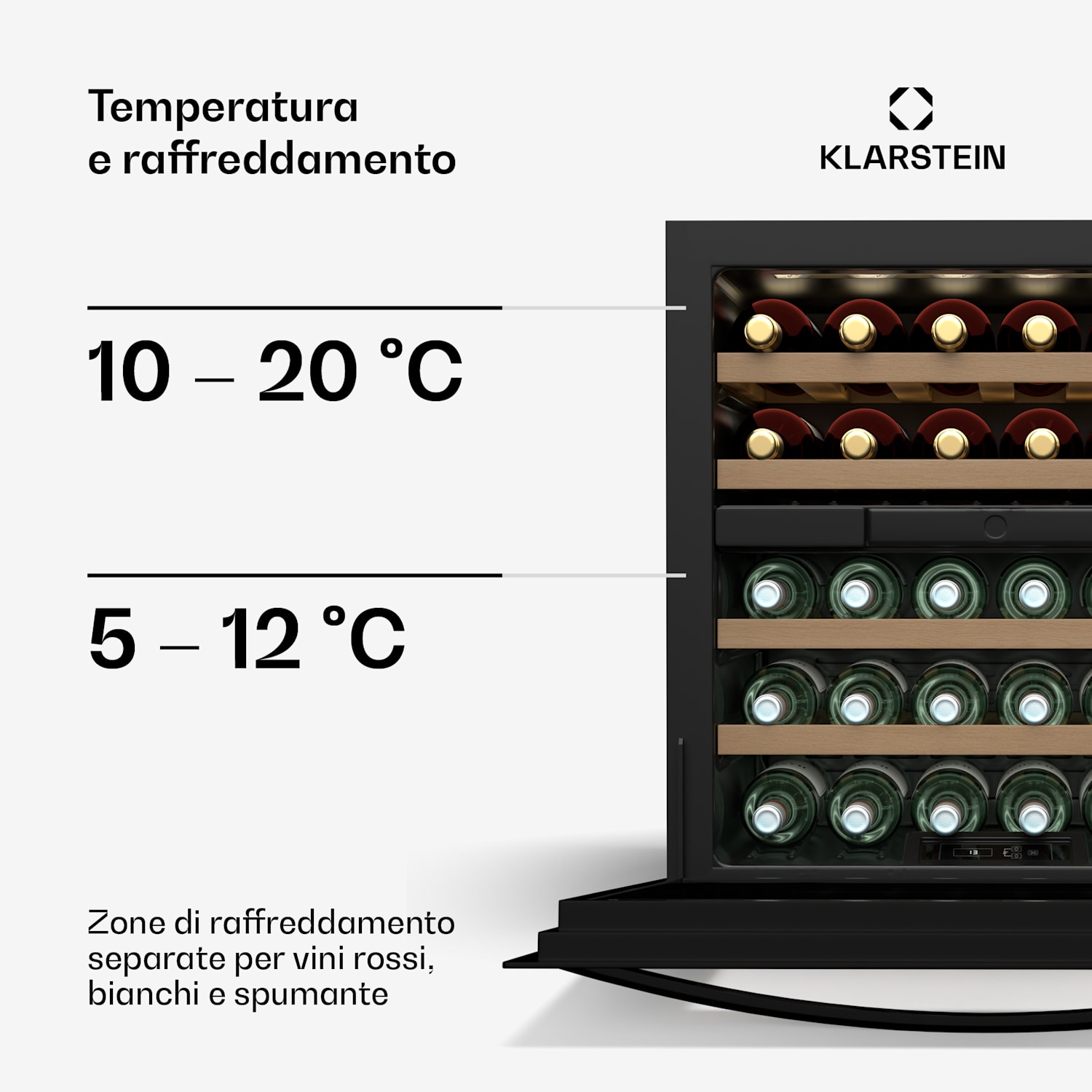 Vinsider 30 Built-In Duo - Frigorifero per vini | 30 bottiglie | Integrabile | LED | Silenzioso 