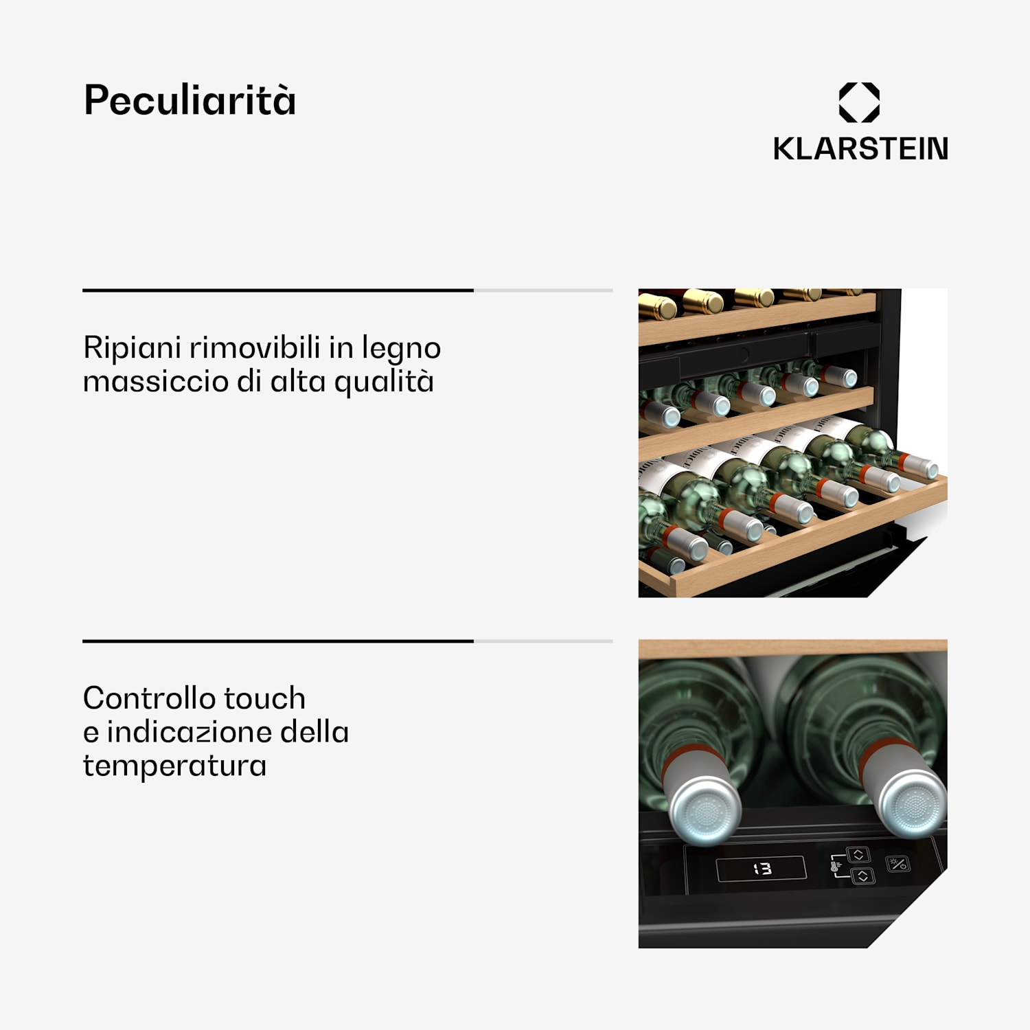 Vinsider 30 Built-In Duo - Frigorifero per vini | 30 bottiglie | Integrabile | LED | Silenzioso 
