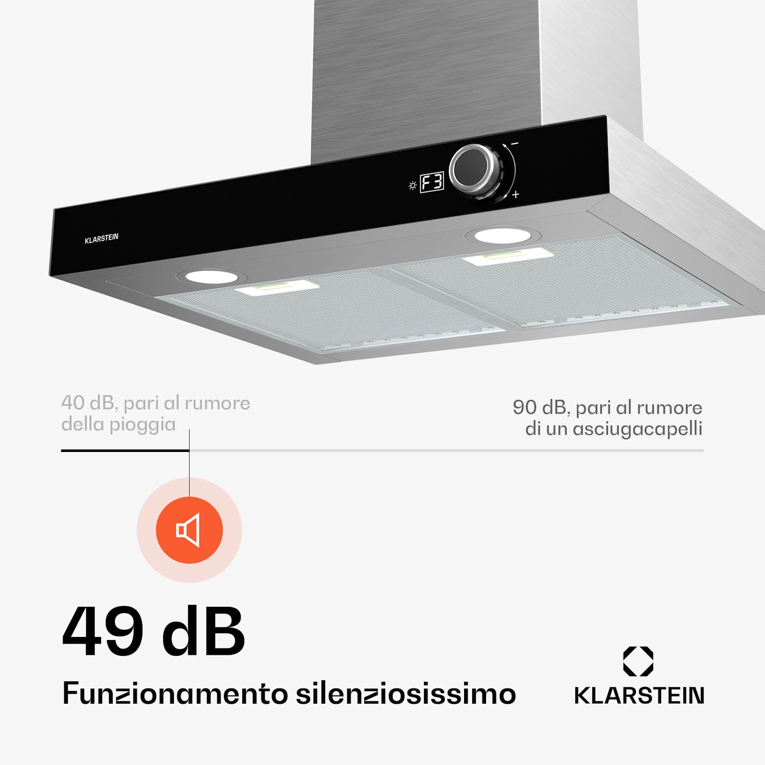 AirNova - Cappa aspirante | Ricircolo e scarico | Efficienza energetica A++ | 110 W | 620 m³/ora 60 cm | Acciaio inox