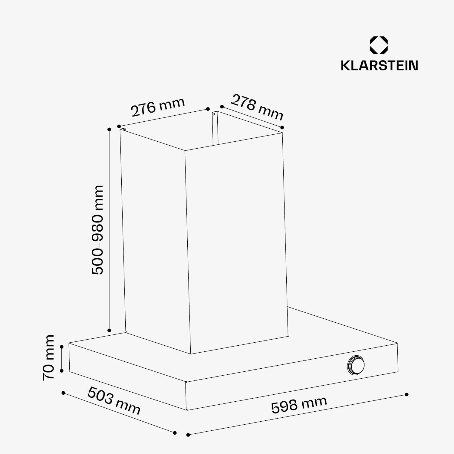 AirNova Hotte aspirante| Recyclage de l'air et évacuation | Efficacité énergétique A++ | 110 W | 620 m³/h 60 cm | Acier Inoxydable