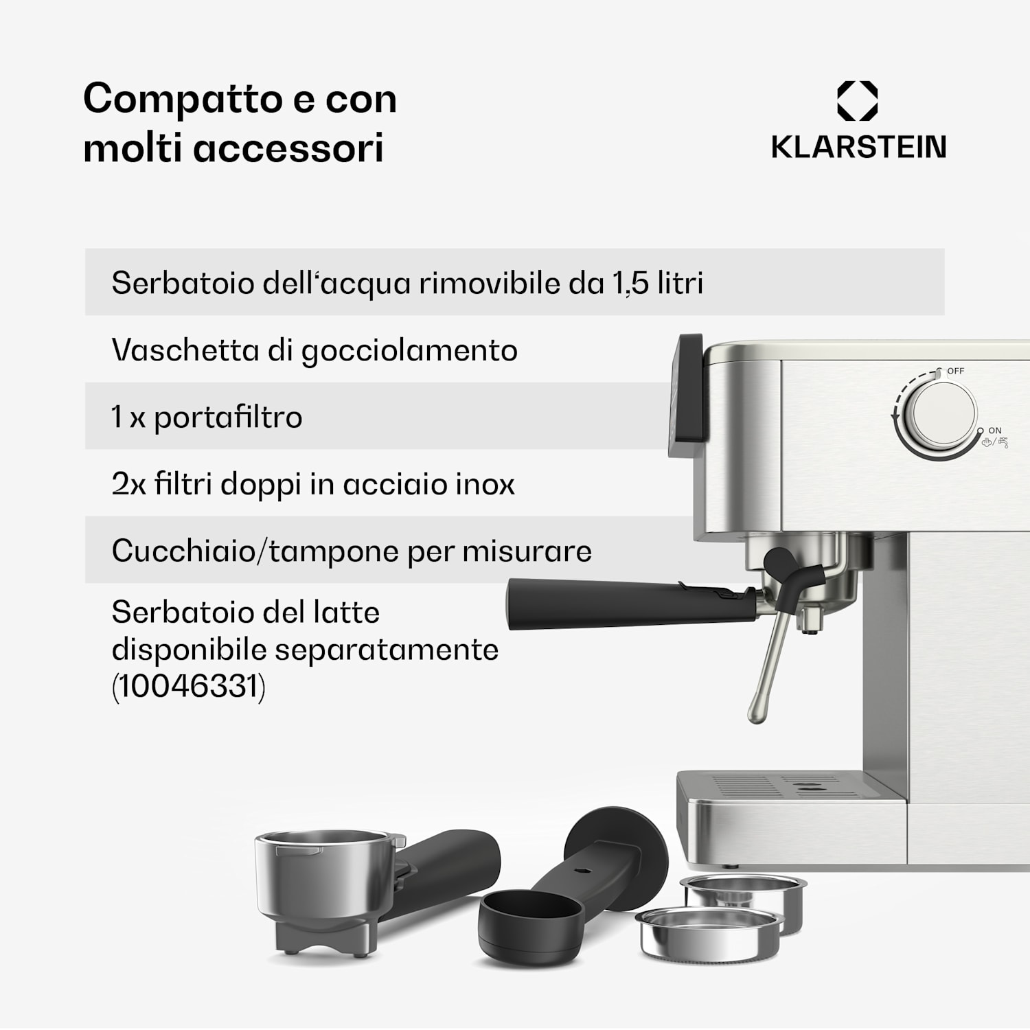 SteelPresso Touch - Macchina del caffè | Display touch | 20 bar | Acciaio inox schermo touch | Acciaio inox