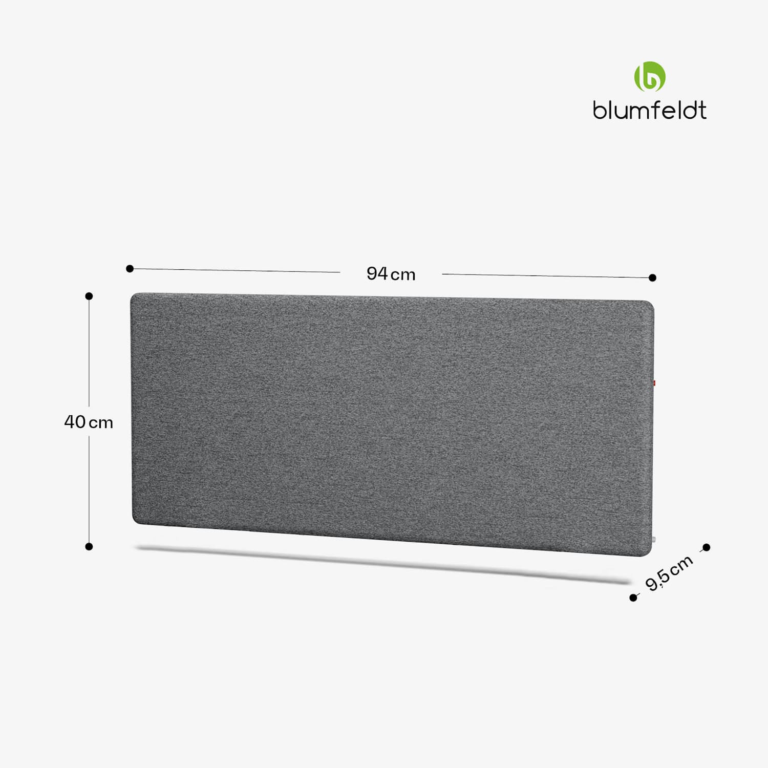 ThermaTouch Konvektor | 2.000 W | elegantes Design | Touch-Bedienung | bis 20 m² Tessile | 94 x 40 cm | Grigio