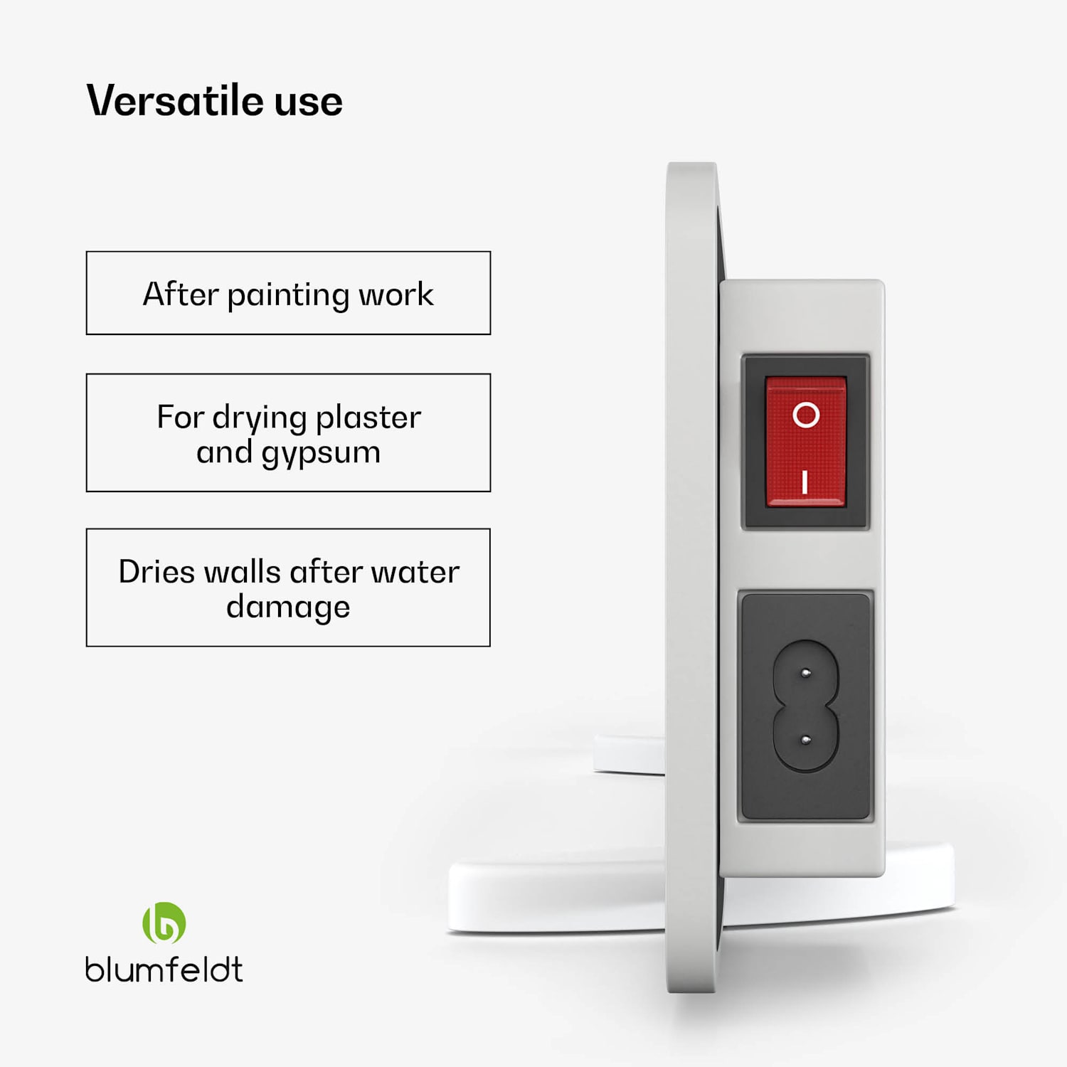 DryWave infrared wall dryer | 50-150 W | dries paint and plaster | wall mounting possible 3pc | White