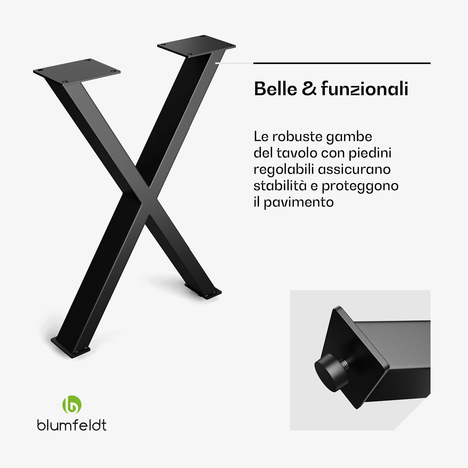 UrbanFodge X - Gambe del tavolo | Design moderno | Per progetti fai-da-te | Portata di 200 kg 50 x 71 x 12 cm